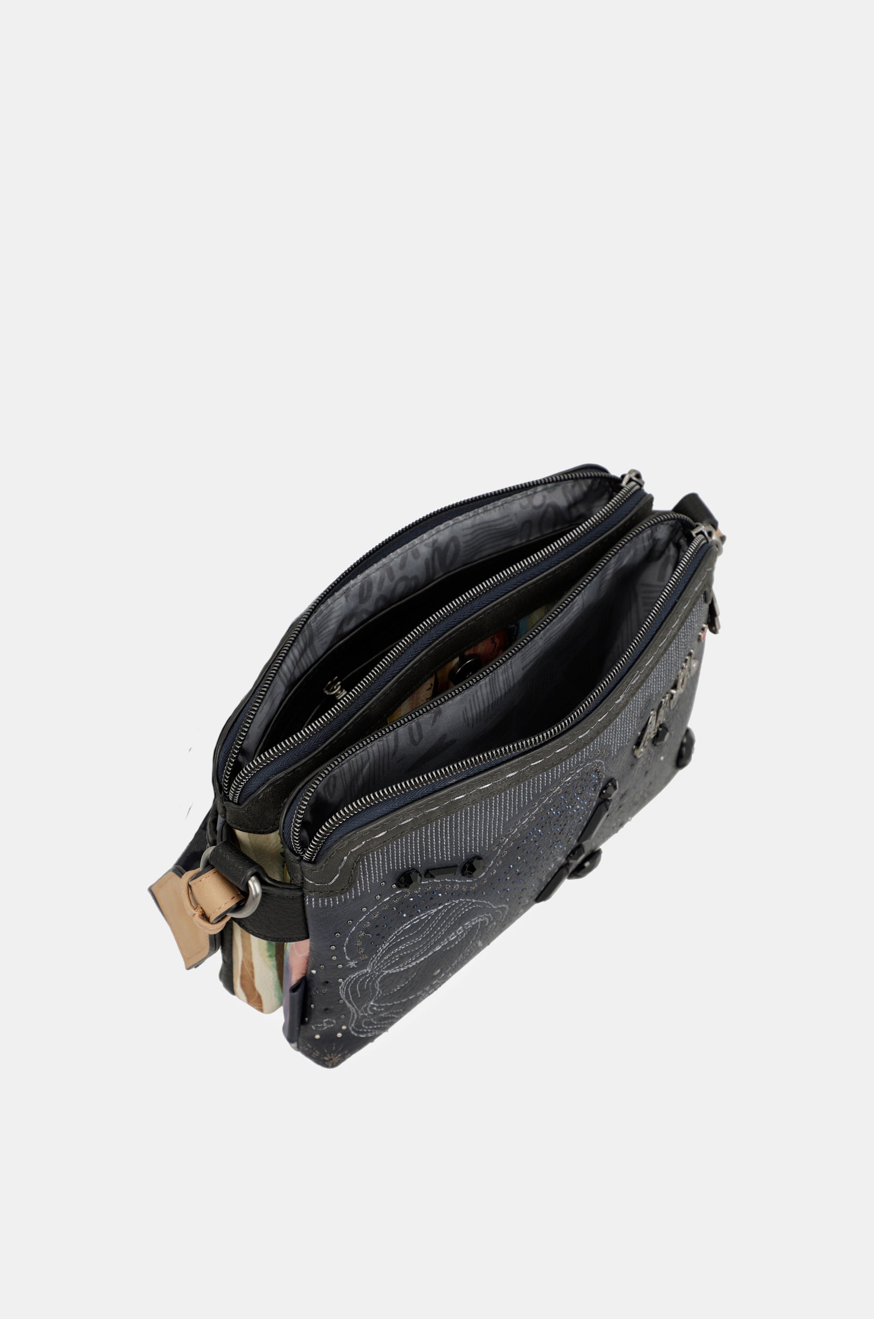 Studio navy blue 2-compartment crossbody bag