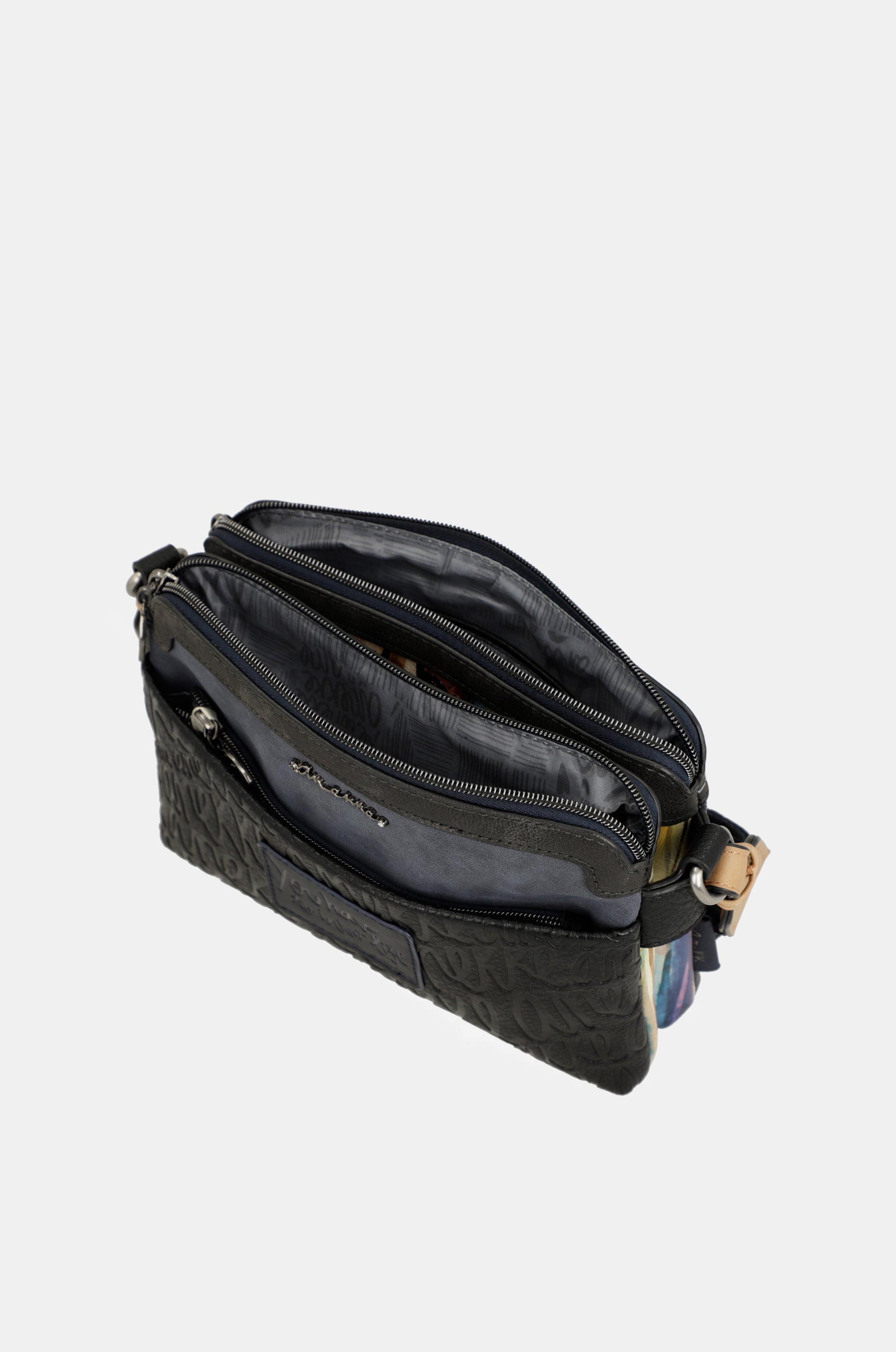 Studio navy blue 2-compartment crossbody bag