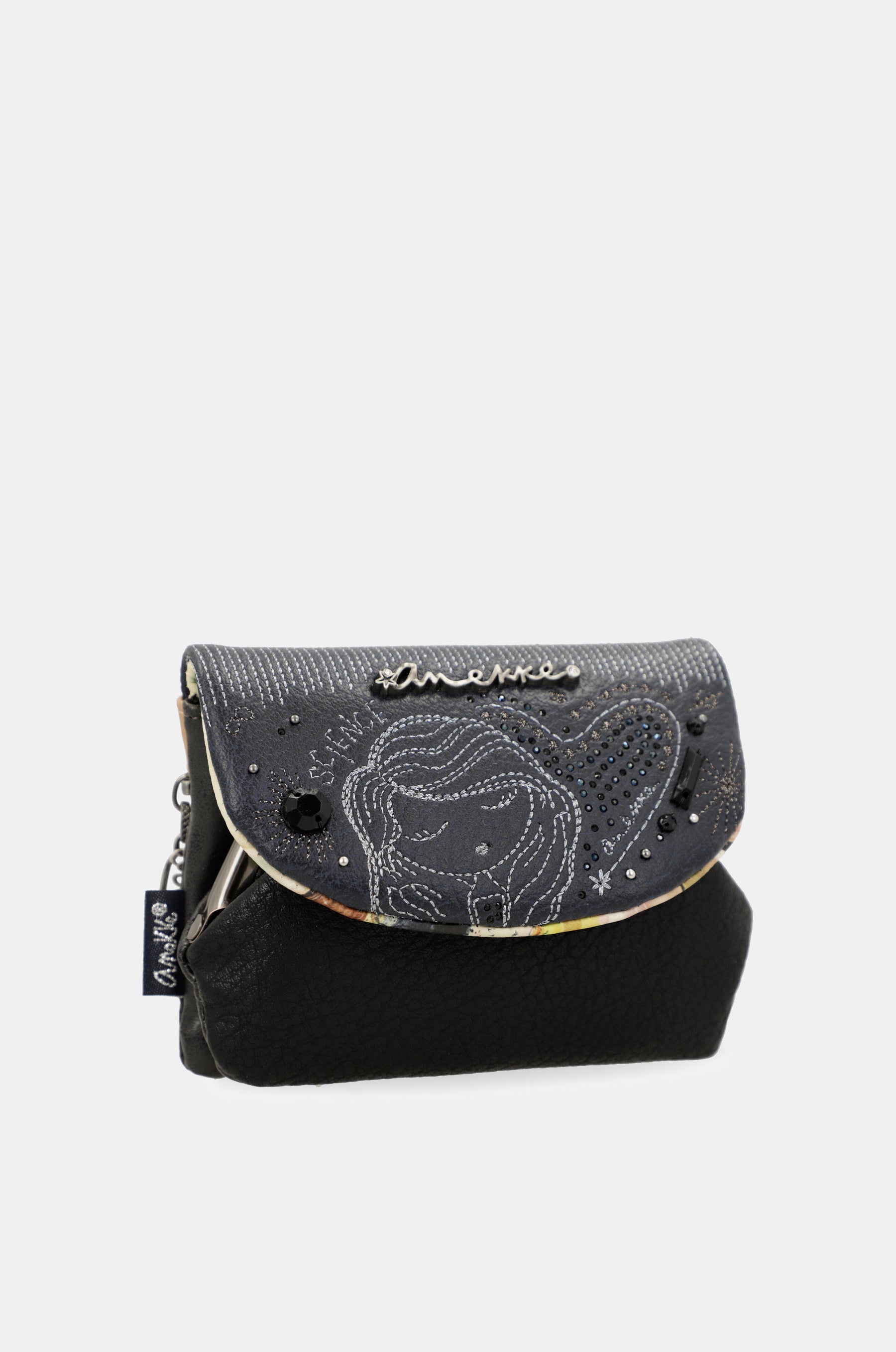 Studio navy blue coin purse with flap