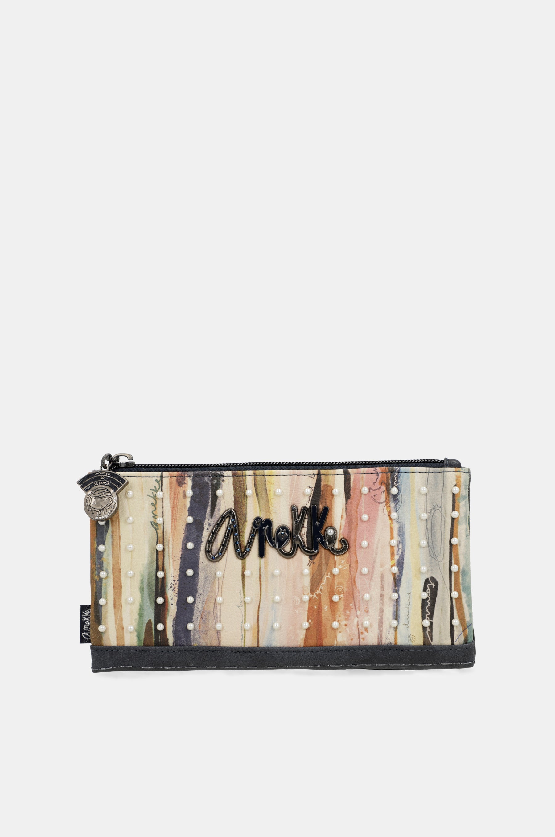 Studio navy blue flexible large RFID wallet