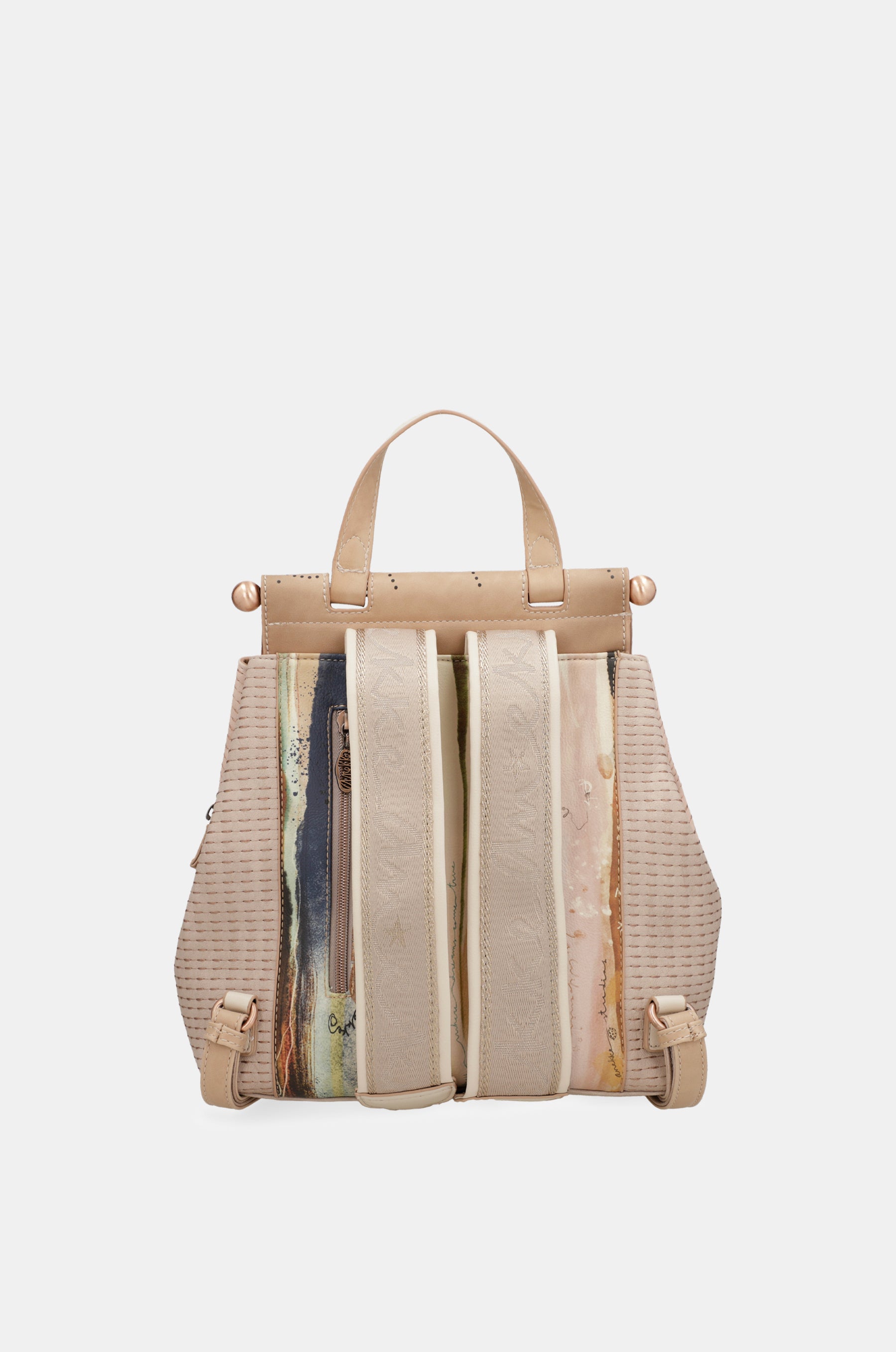 Studio nude backpack with flap