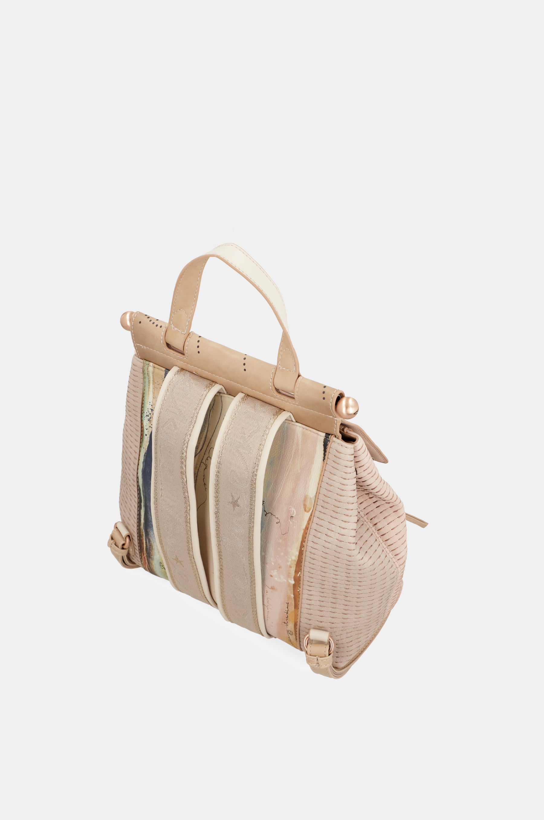 Studio nude backpack with flap