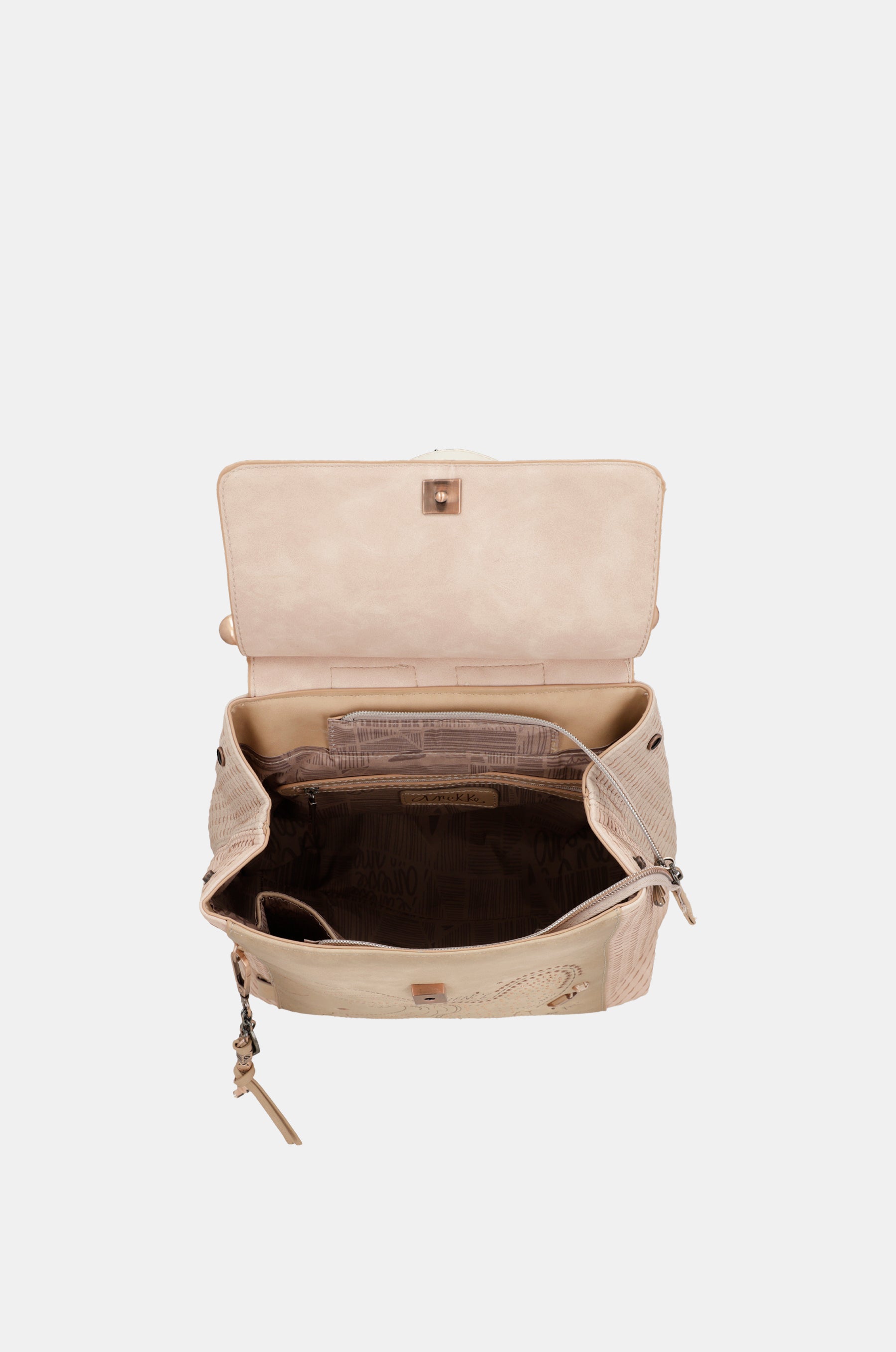 Studio nude backpack with flap