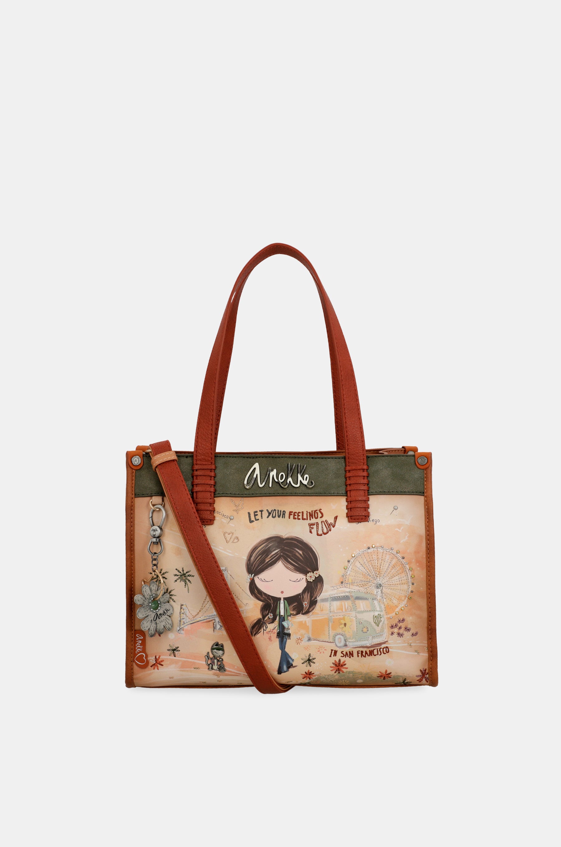 Peace & Love camel tote