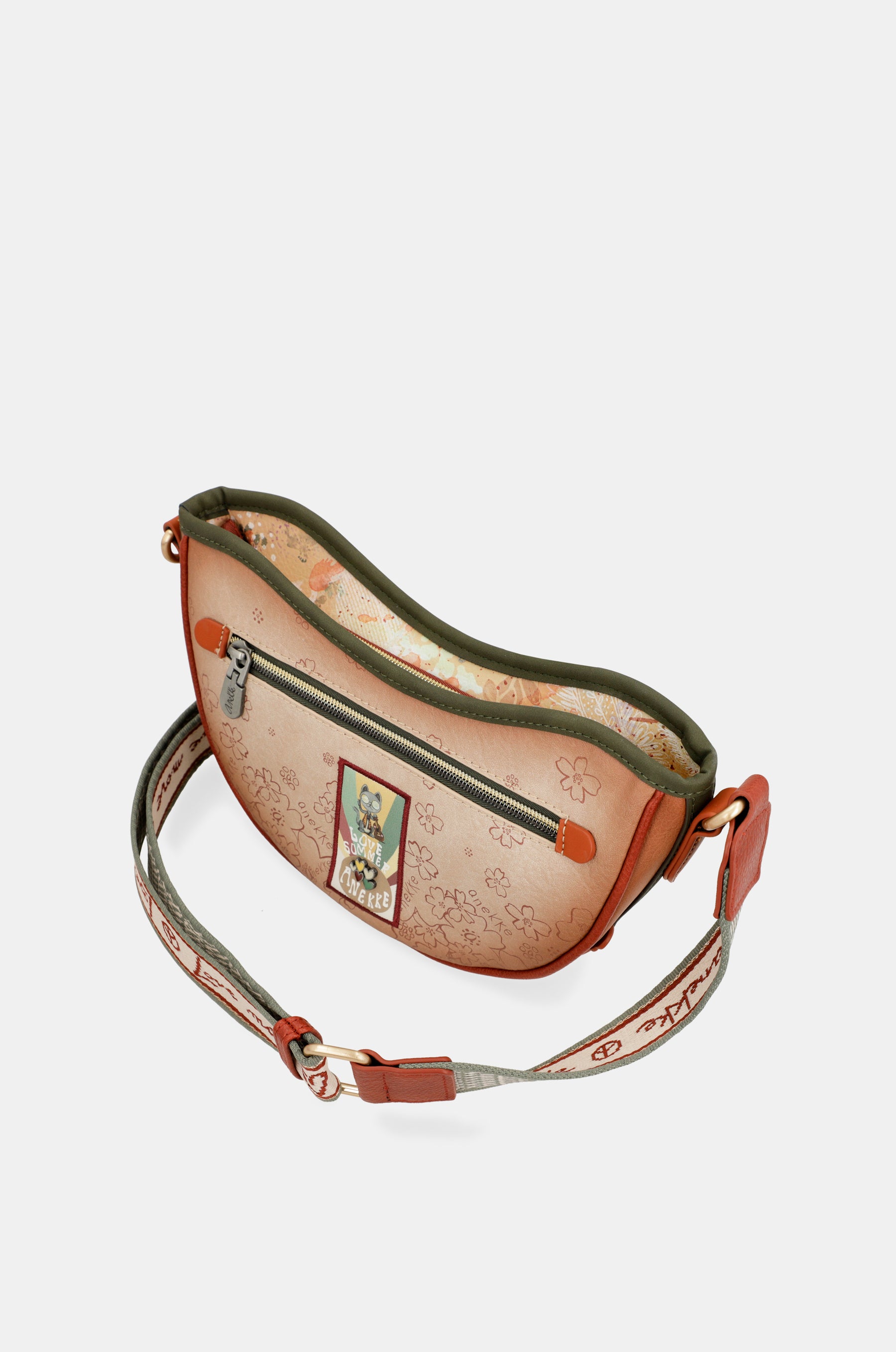 Peace & Love camel oval bag