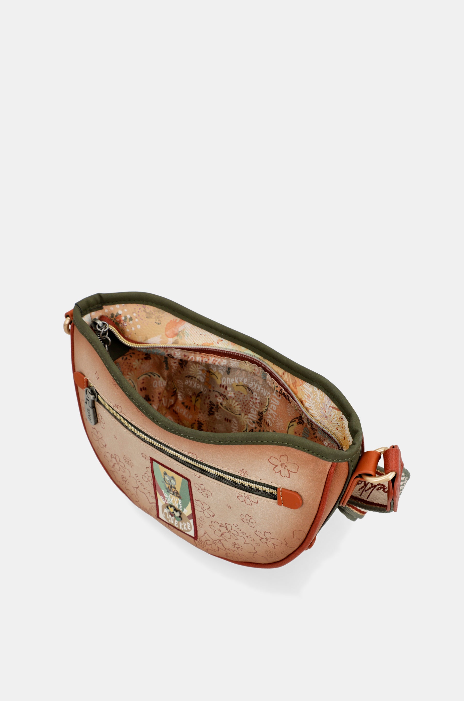 Peace & Love camel oval bag