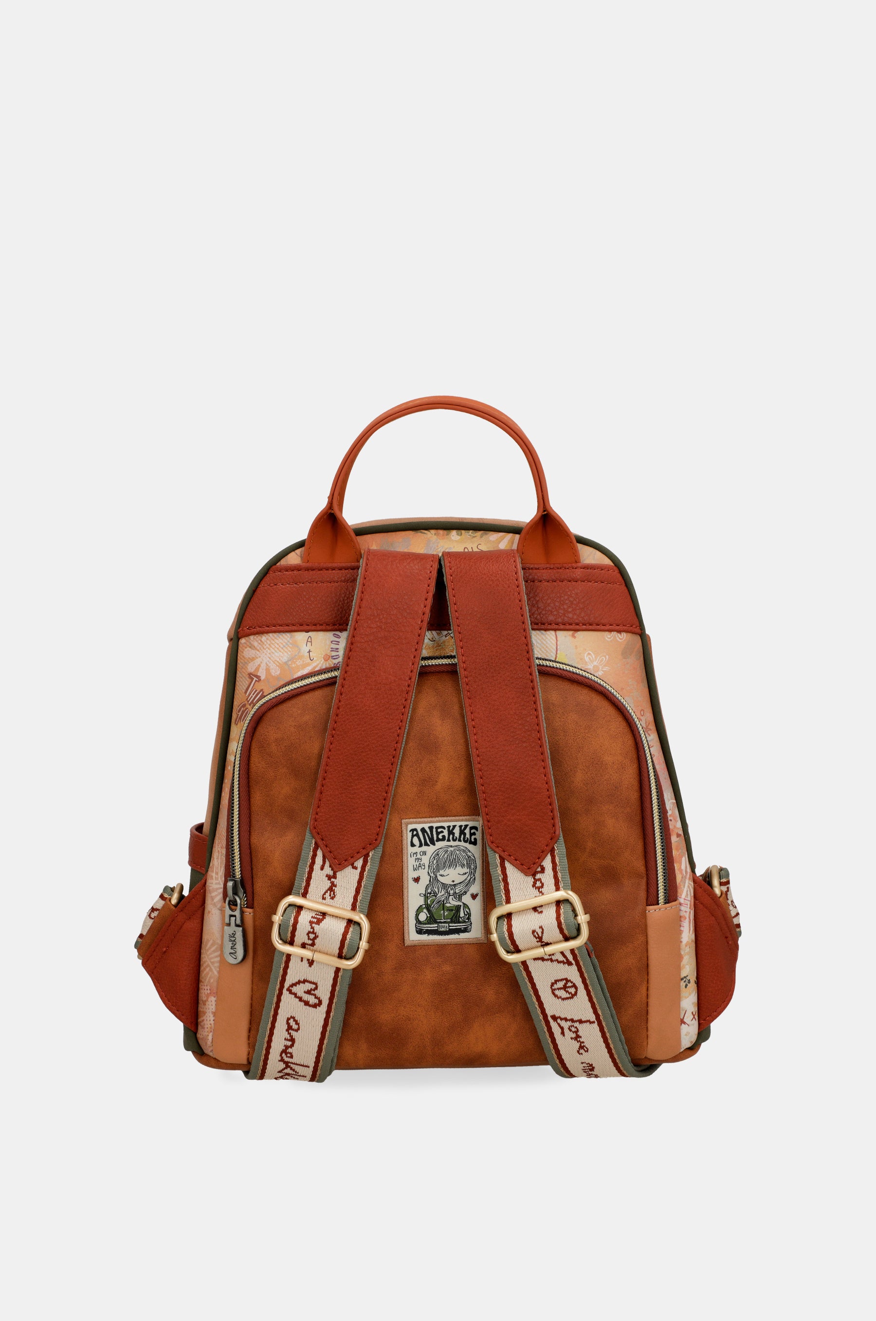 Peace & Love camel anti-theft backpack