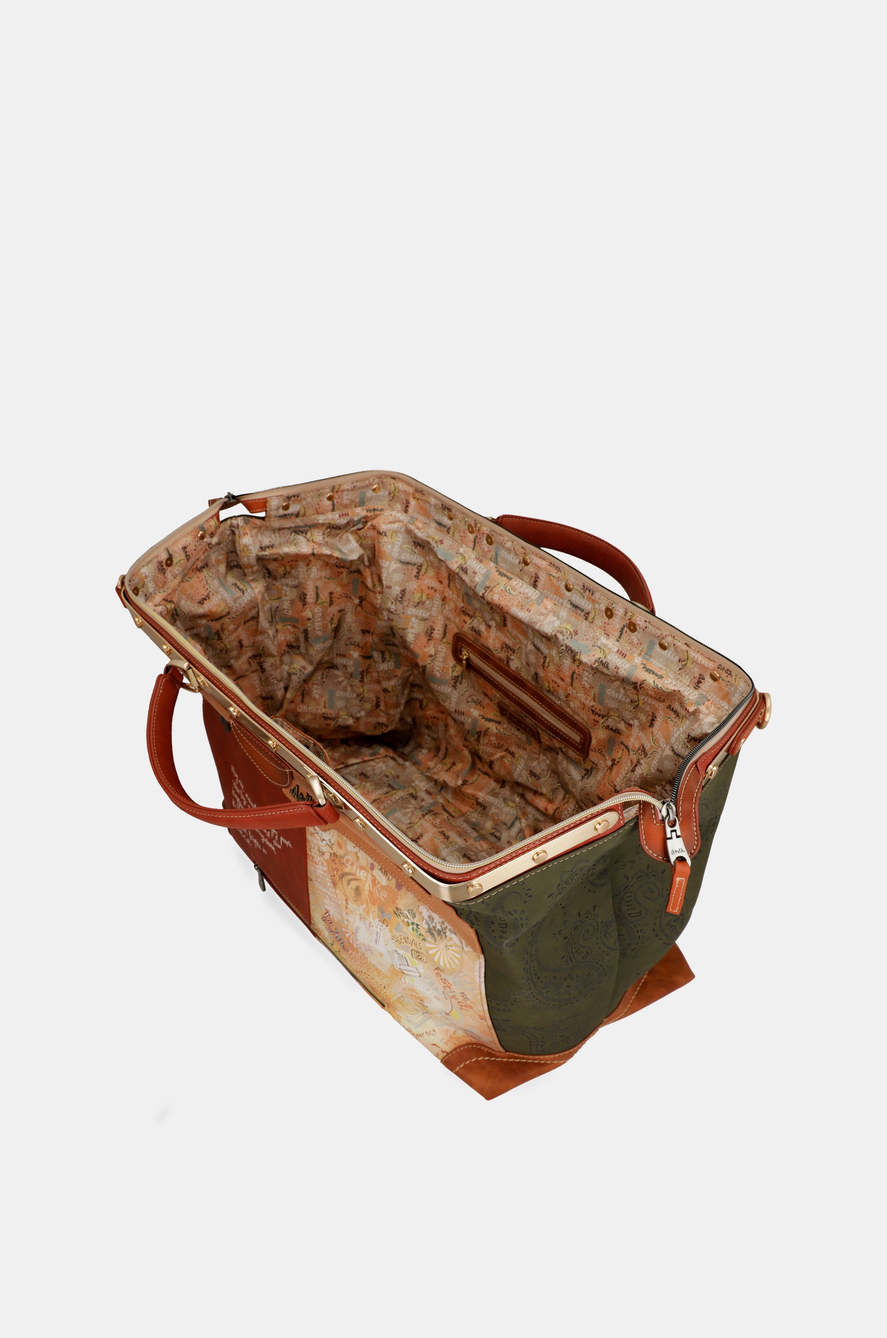 Peace & Love camel travel bag