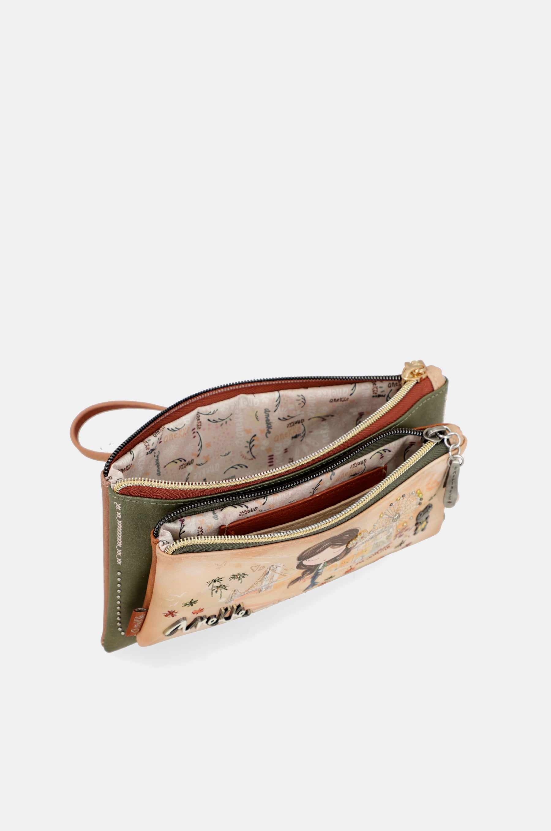 Anekke Peace & Love camel RFID wallet