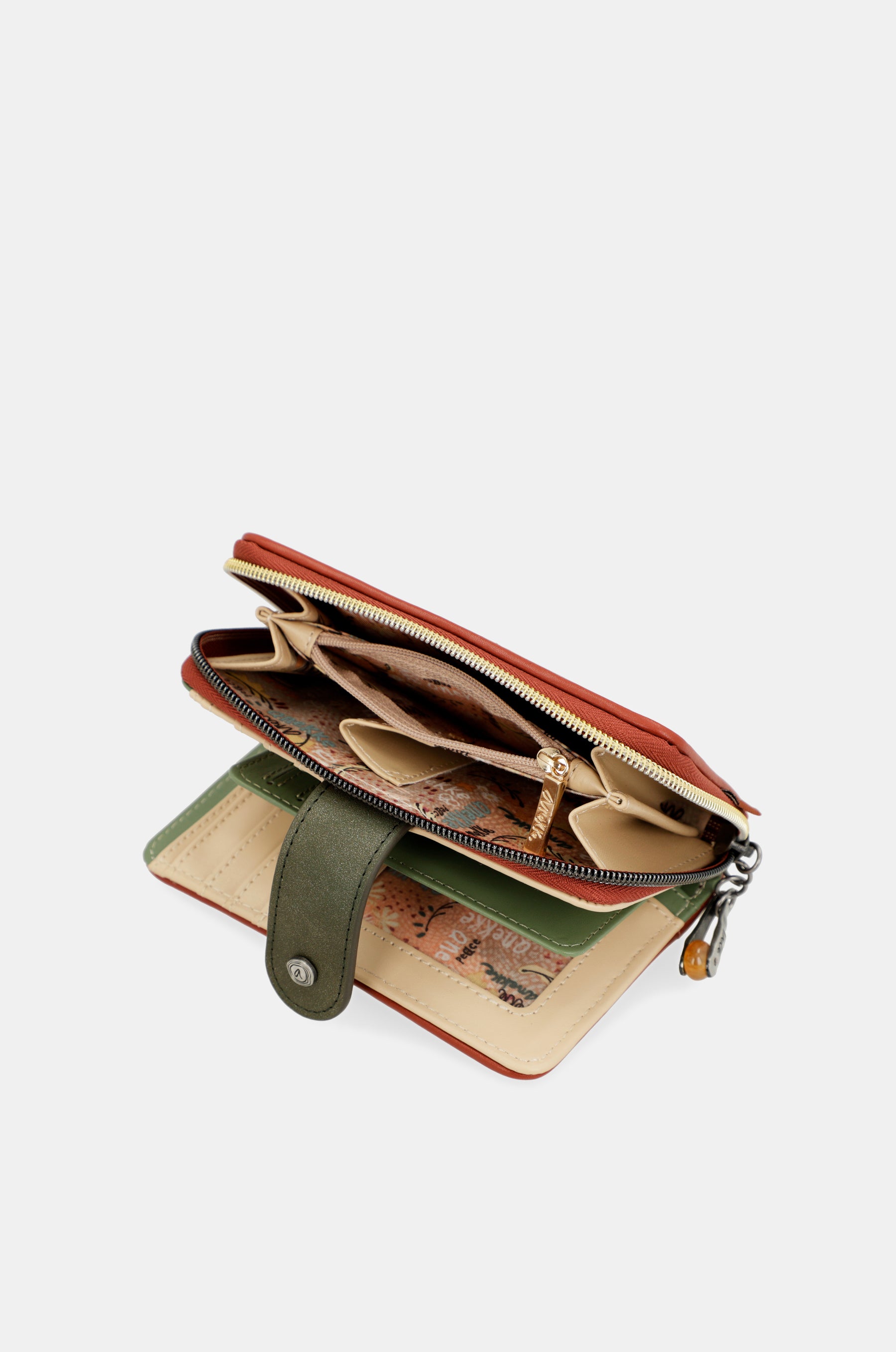 Peace & Love camel medium RFID wallet