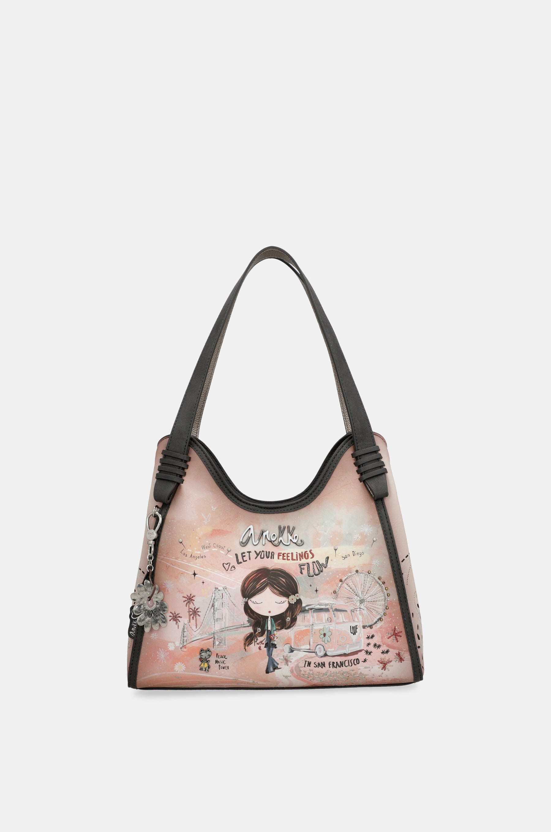 Peace & Love pink shoulder bag