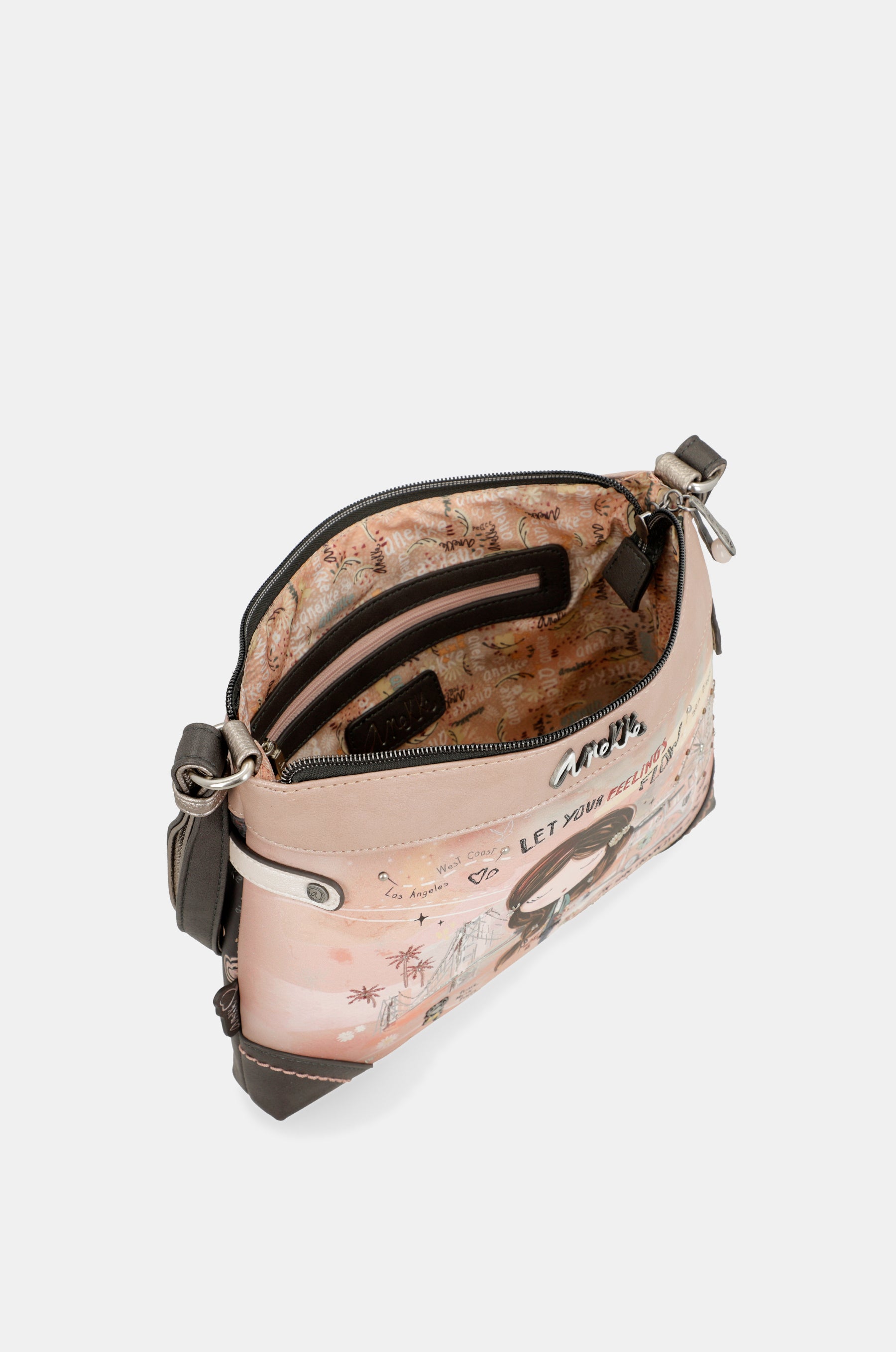 Peace & Love pink medium crossbody bag