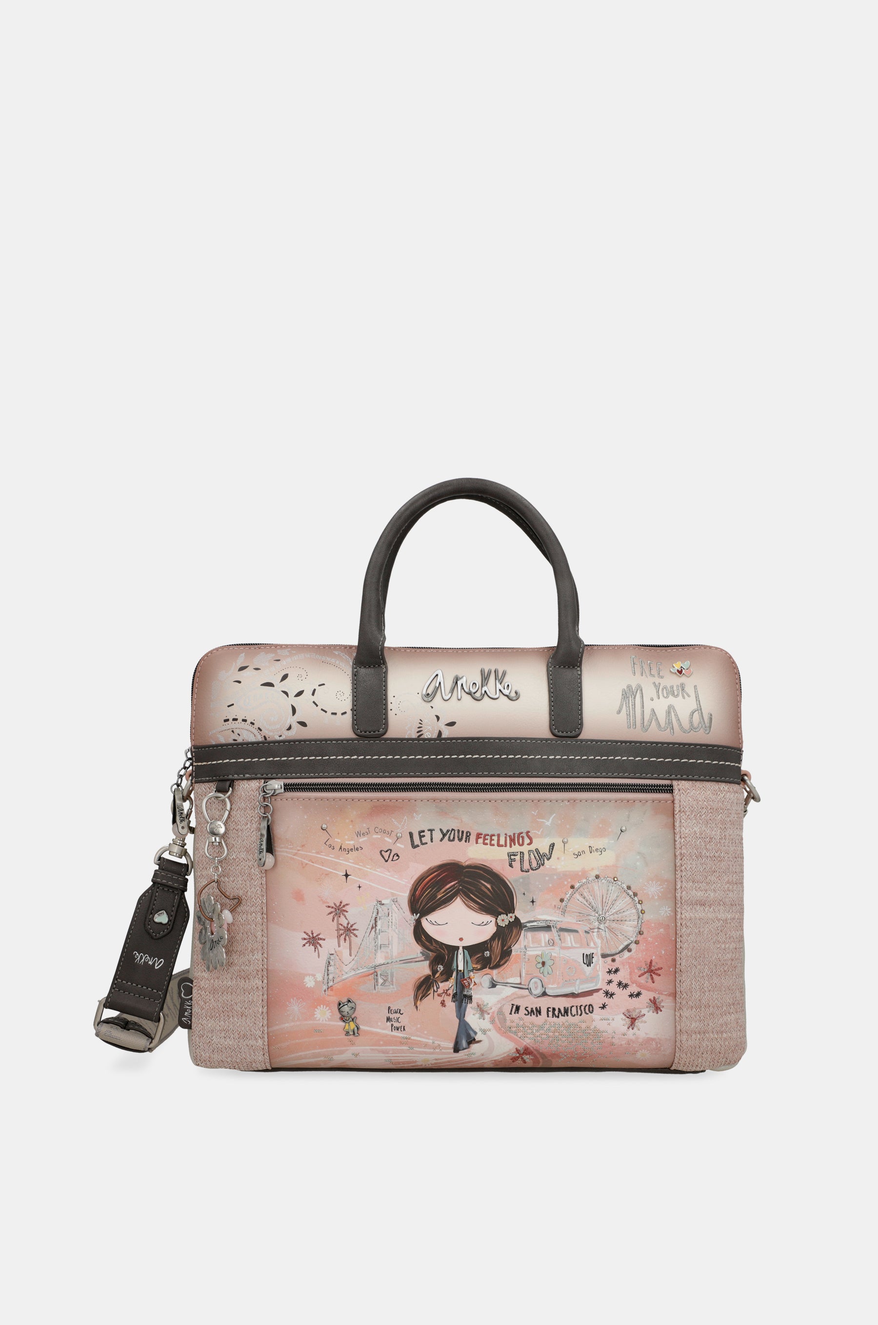 Peace & Love pink briefcase