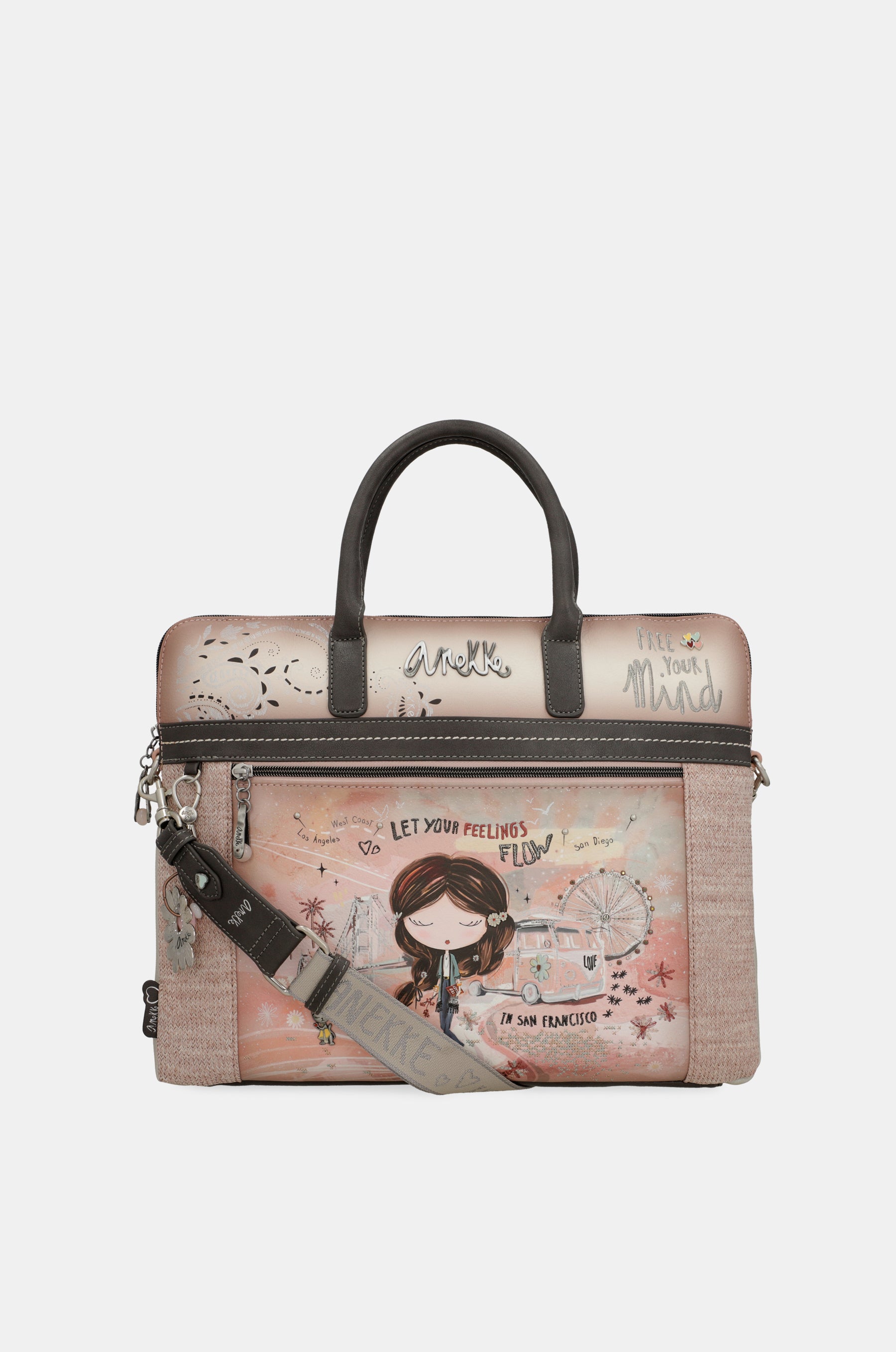 Peace & Love pink briefcase