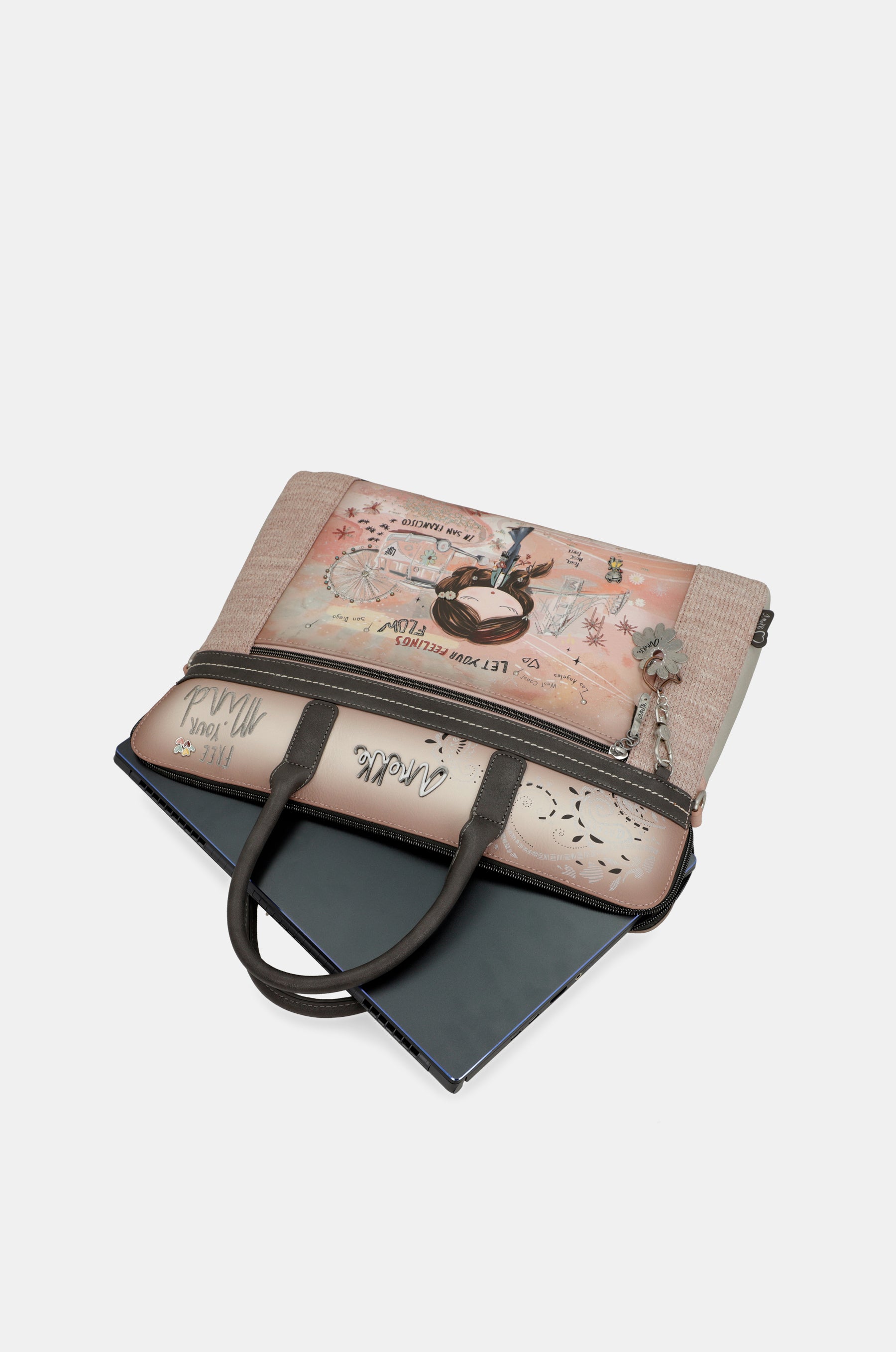 Peace & Love pink briefcase