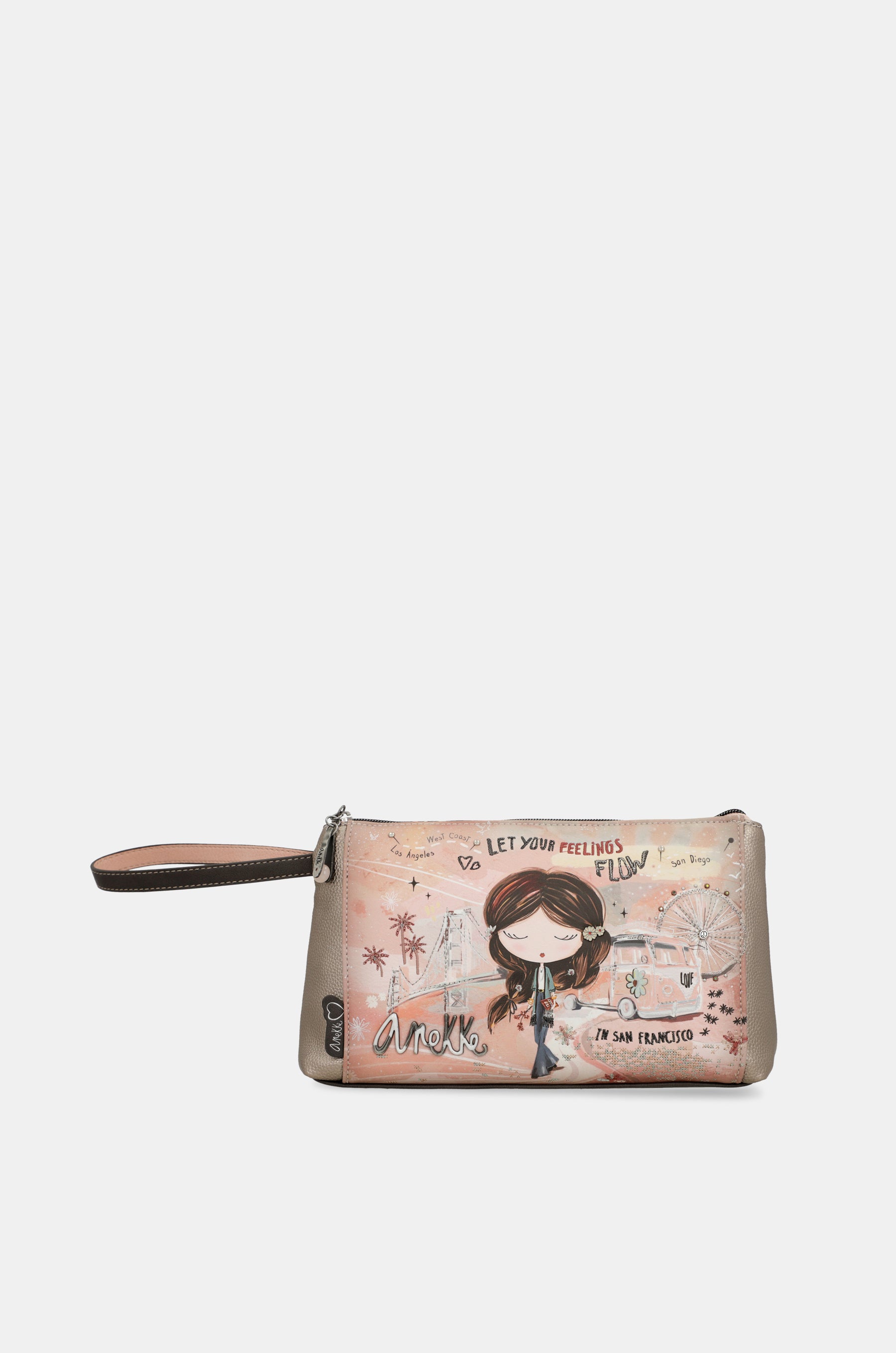 Peace & Love pink toiletry bag