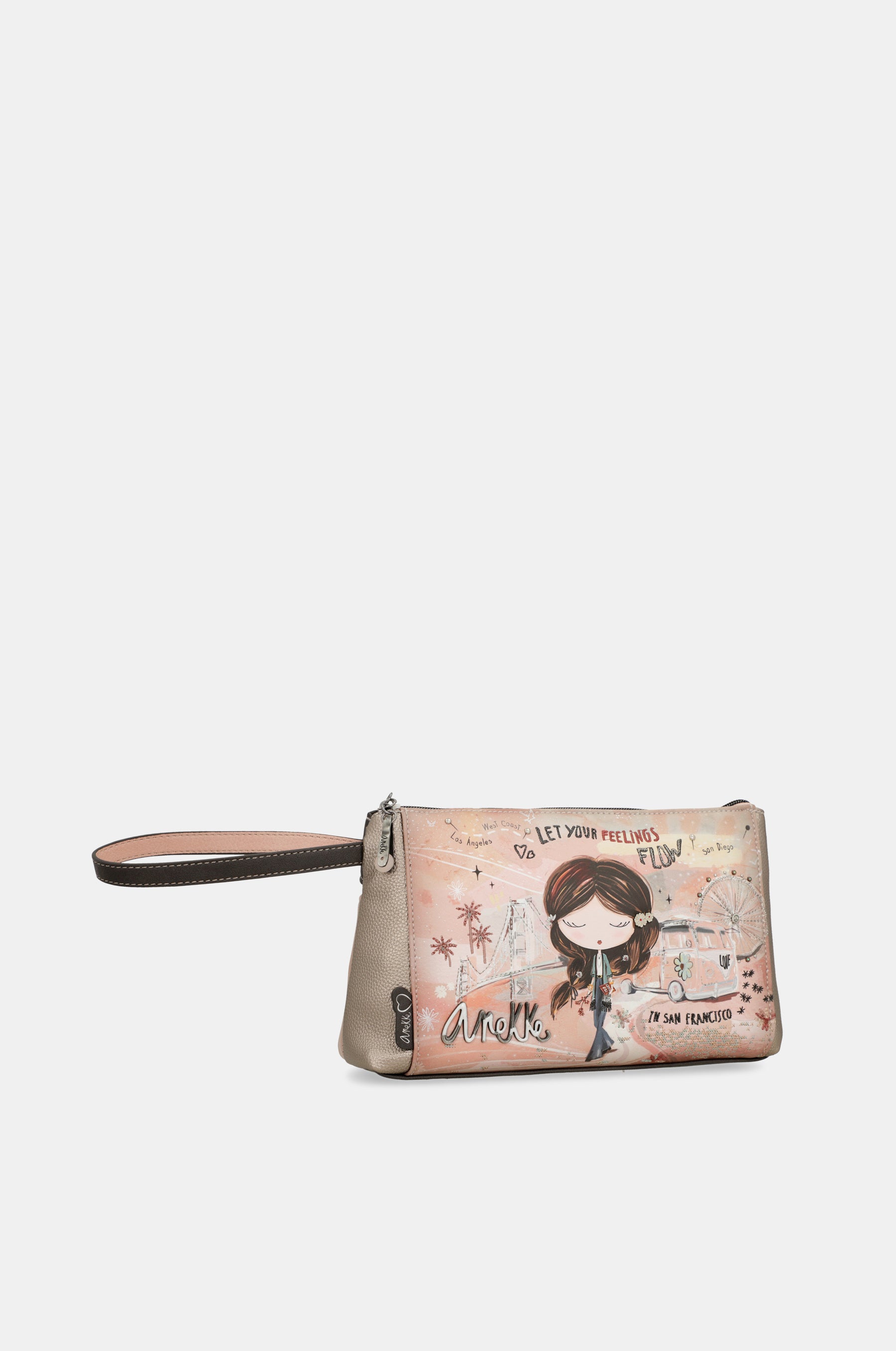 Peace & Love pink toiletry bag