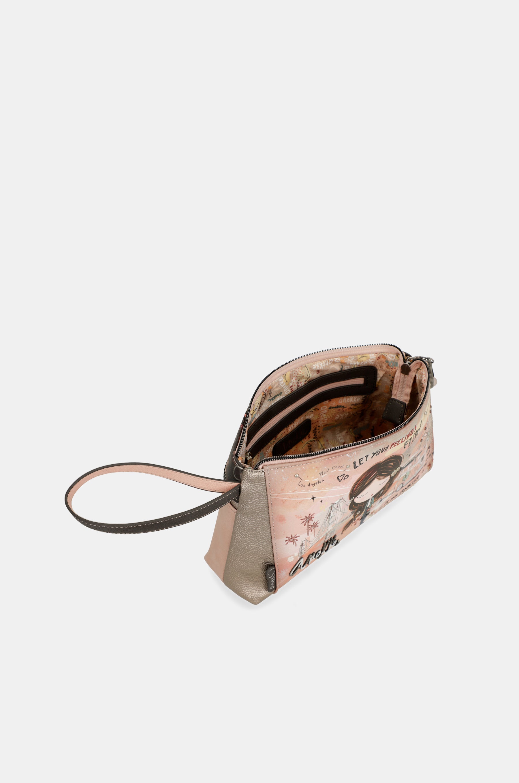 Peace & Love pink toiletry bag