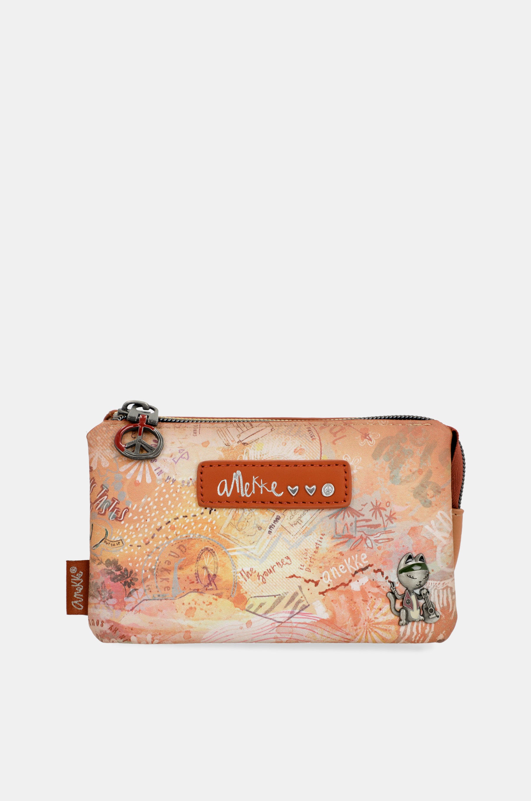 Flowers 3-compartment coin purse