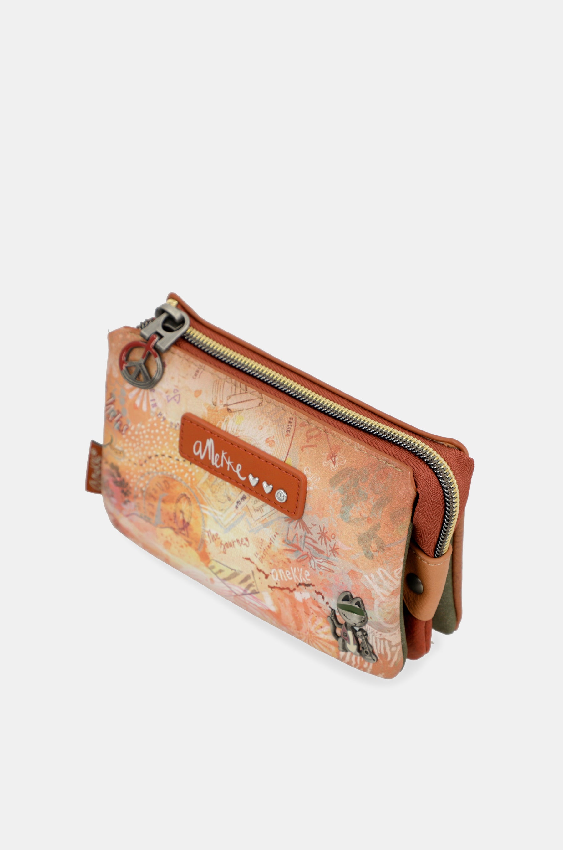 Flowers 3-compartment coin purse