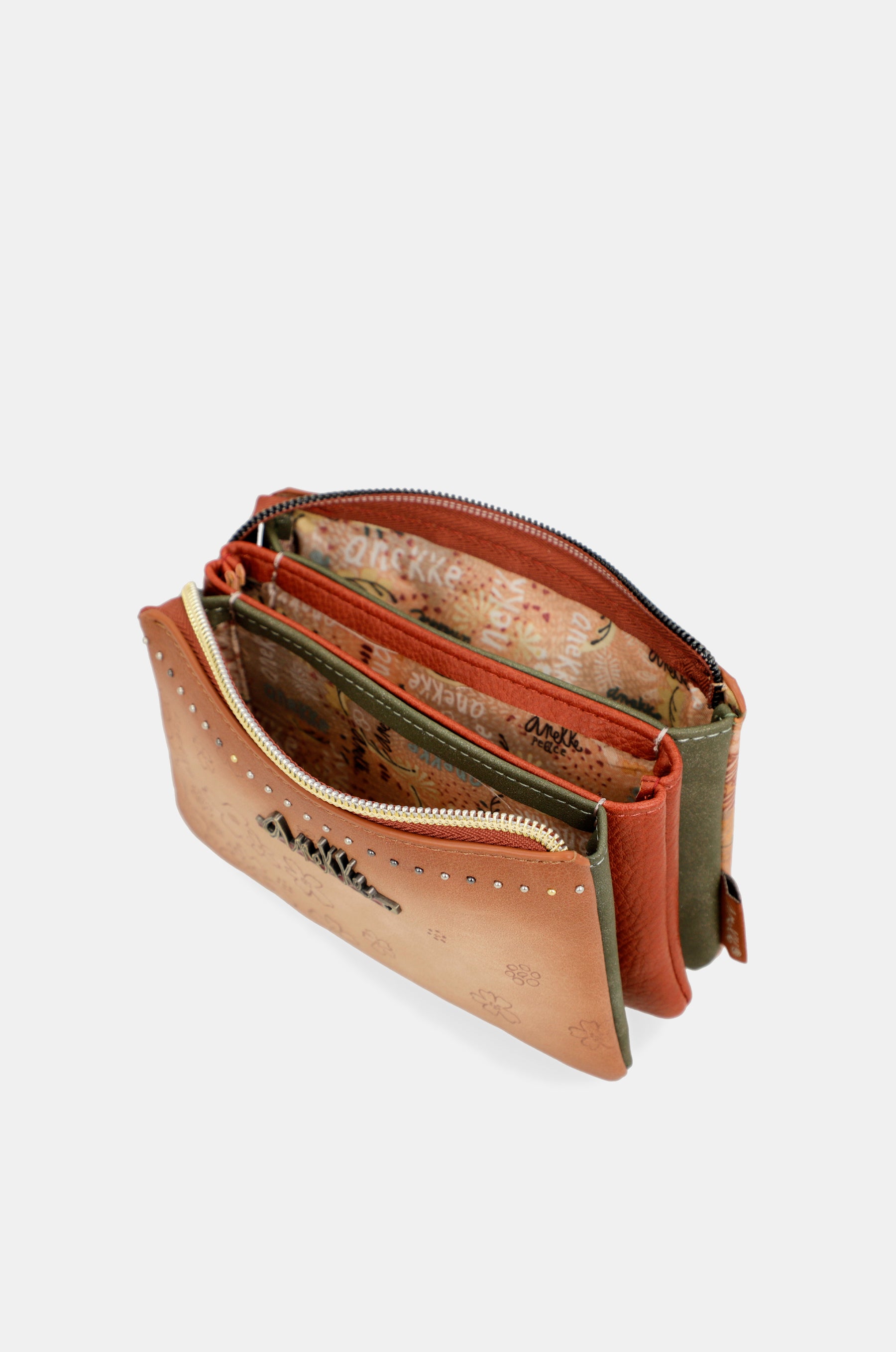 Flowers 3-compartment coin purse