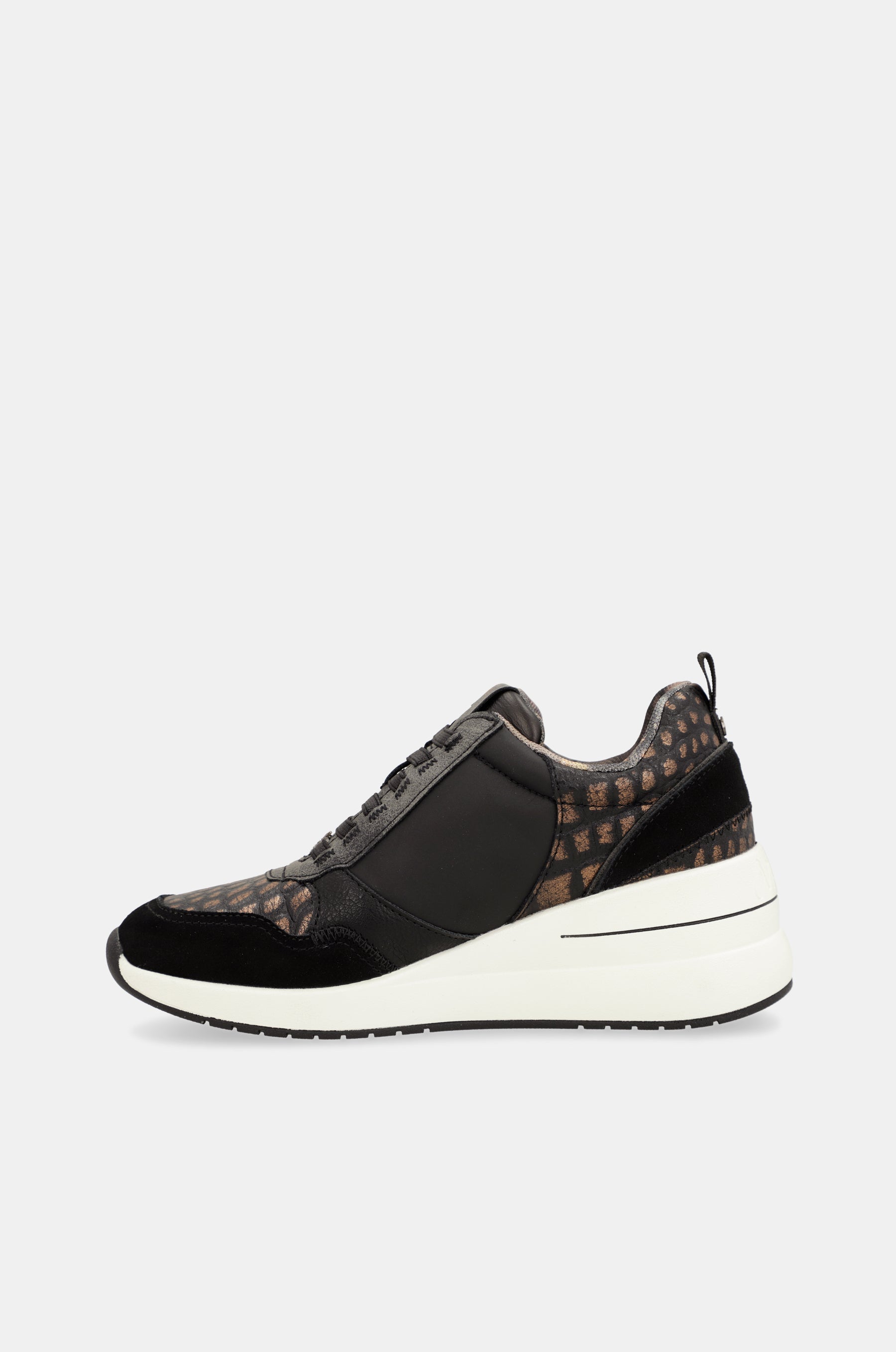 Dreams black wedge sneakers