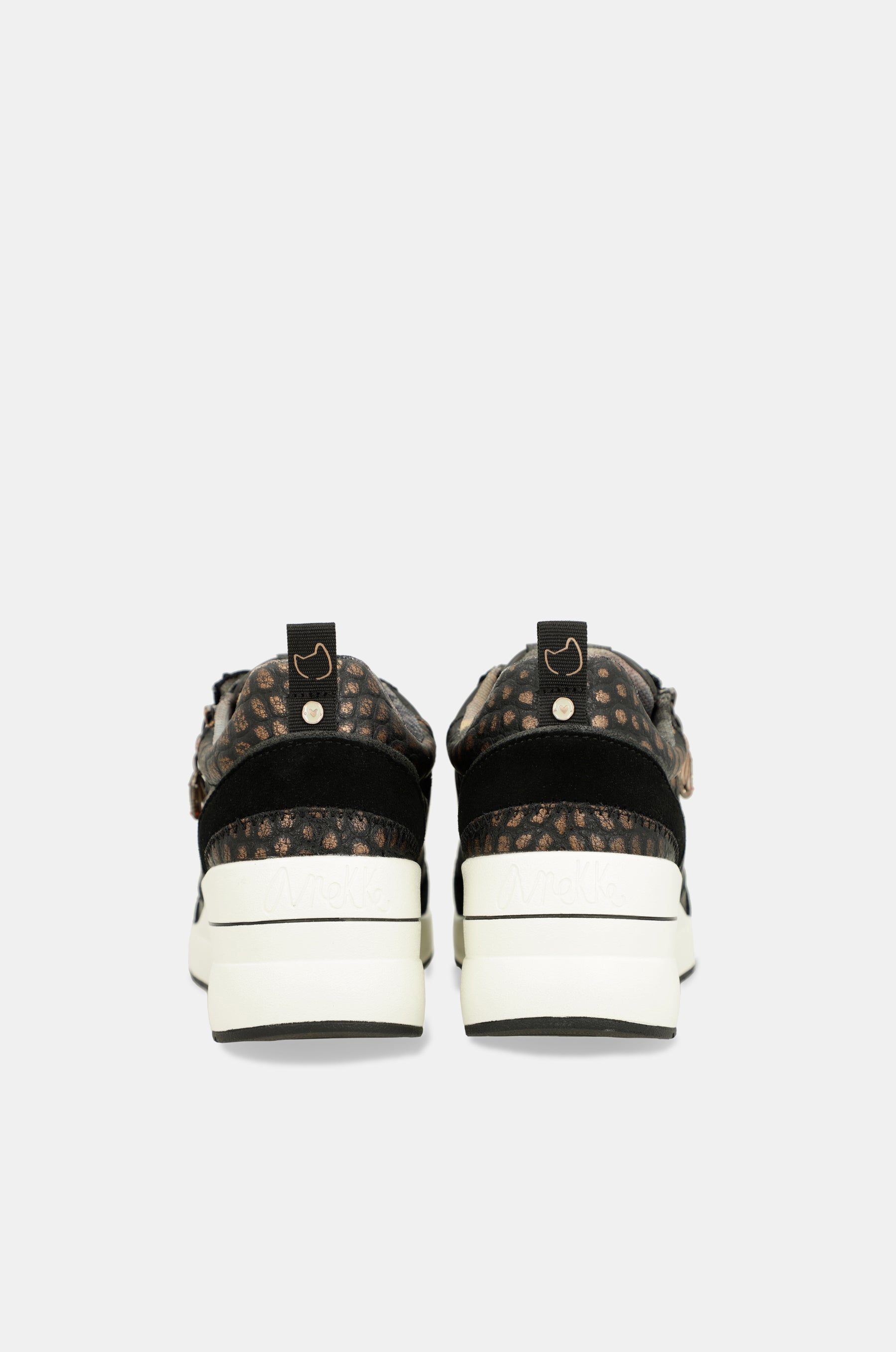 Dreams black wedge sneakers