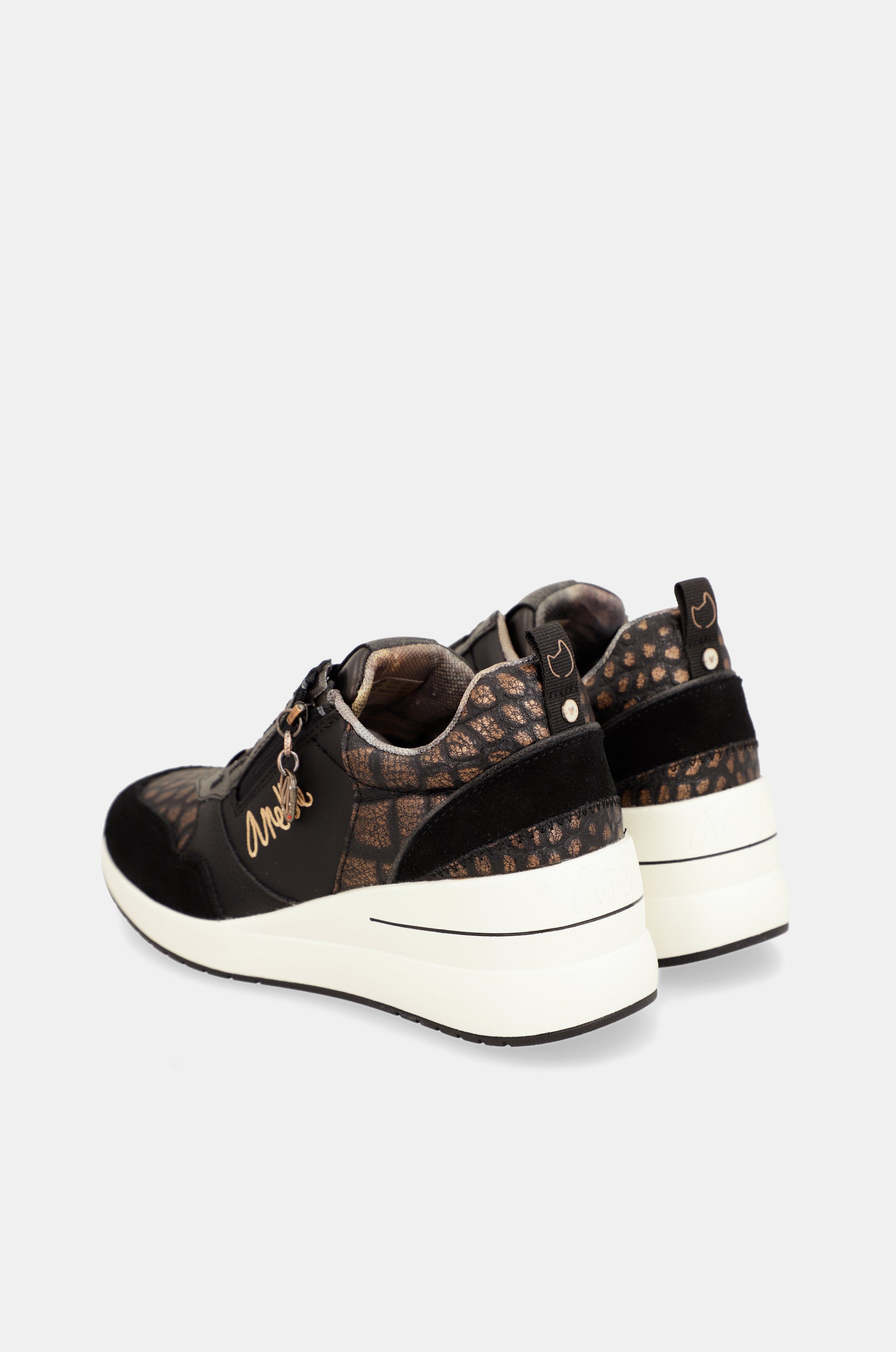 Dreams black wedge sneakers