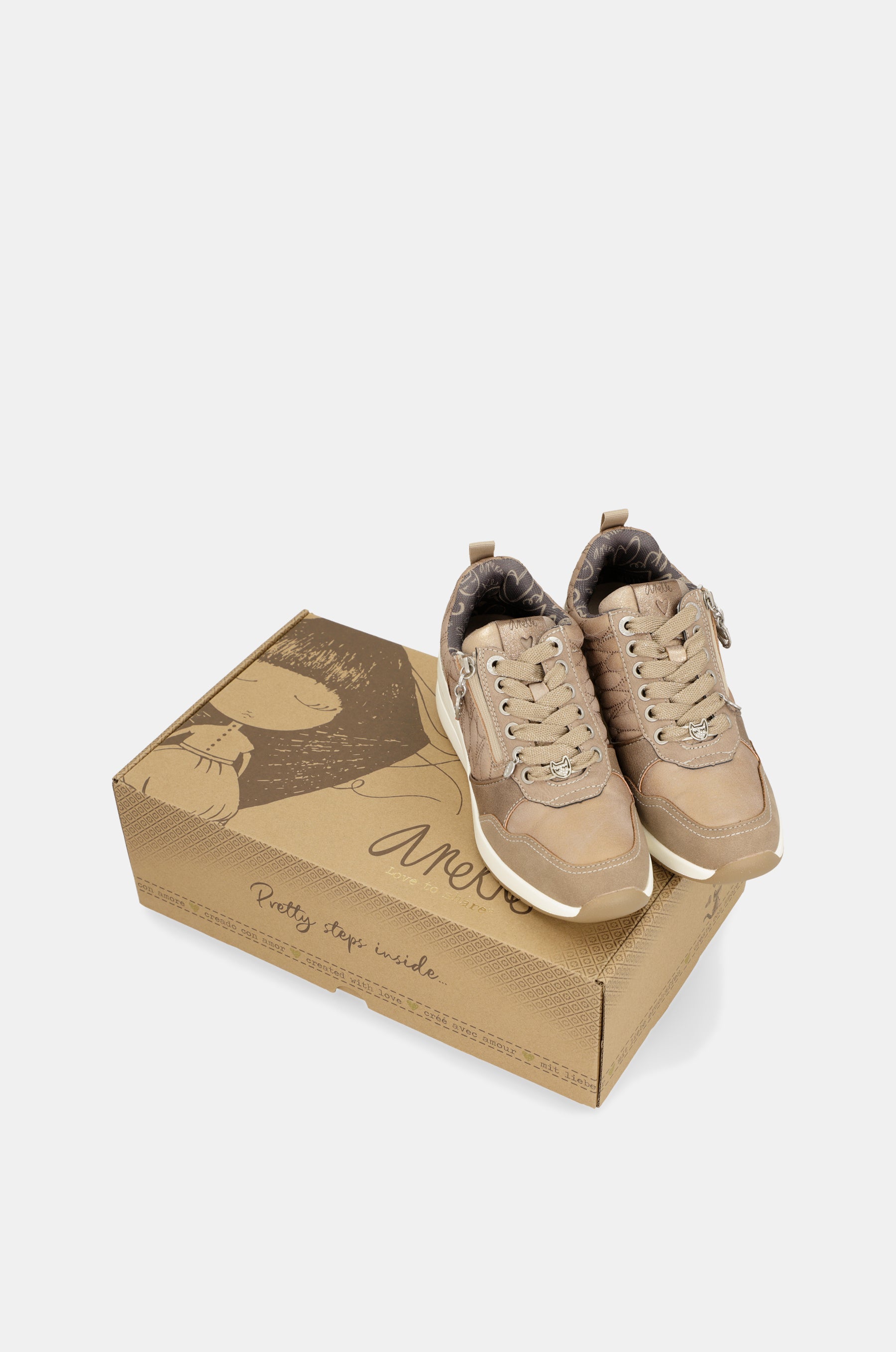 Dreams brown wedge sneakers