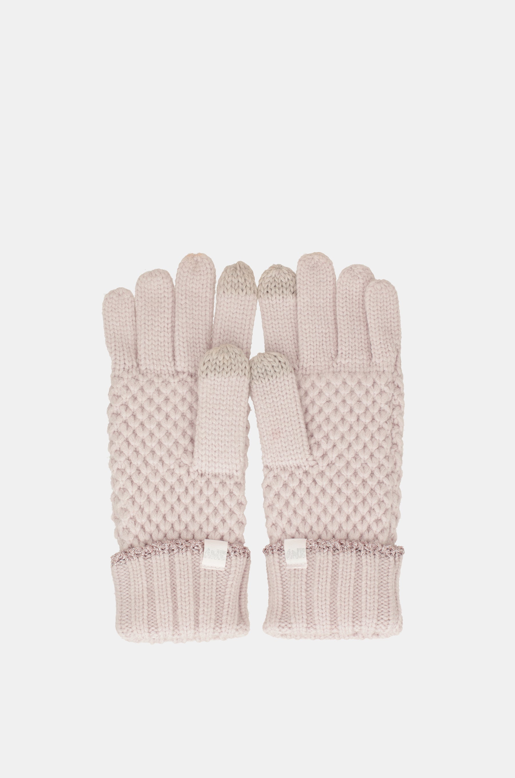 Pink knitted gloves