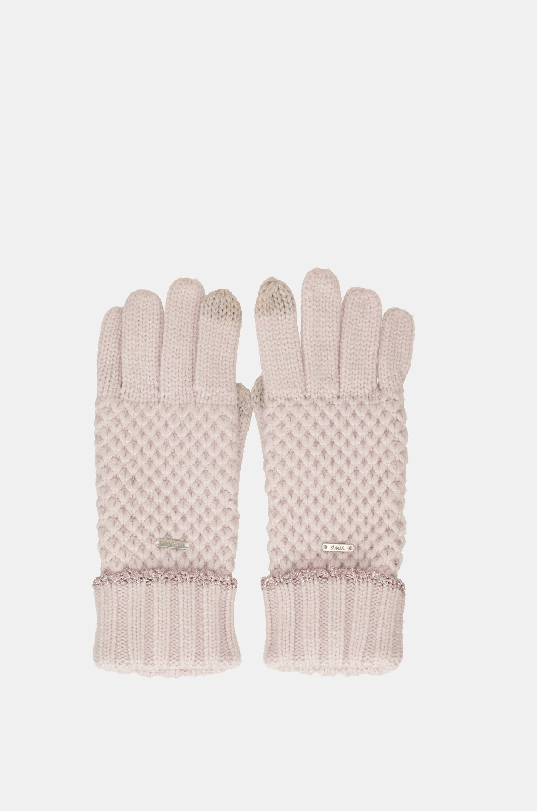 Pink knitted gloves