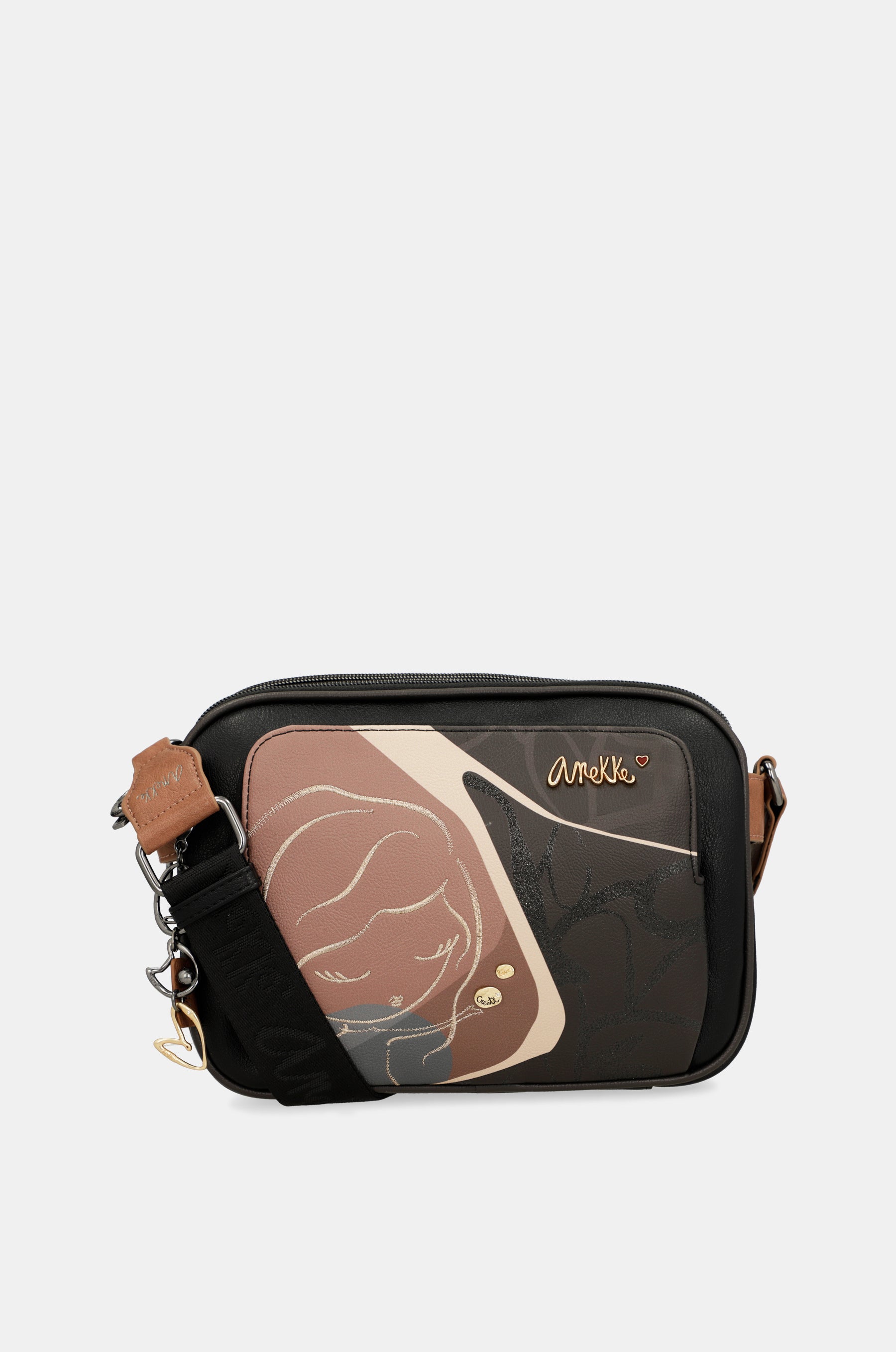 Heartbeat 3-compartment crossbody bag