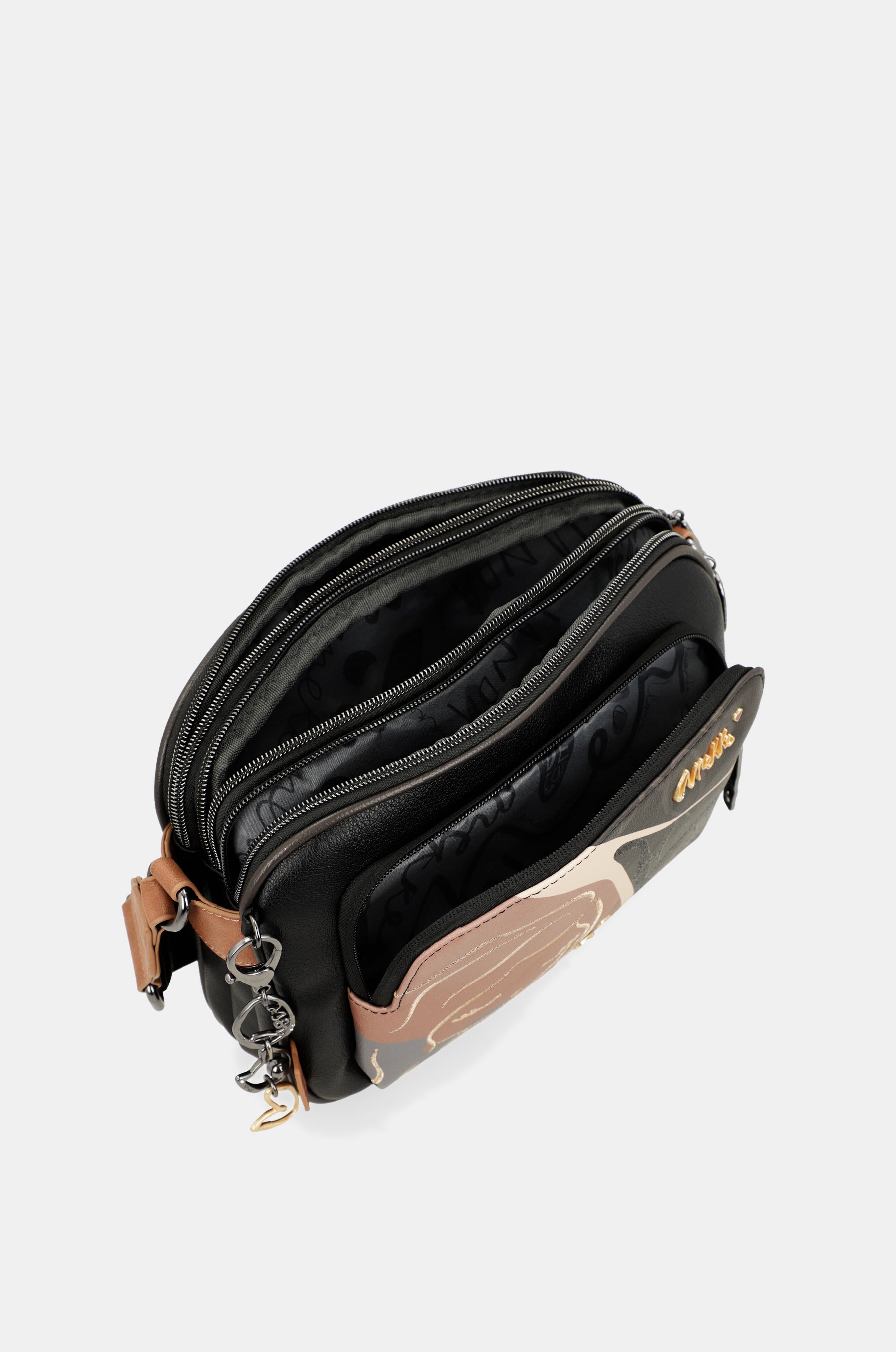 Heartbeat 3-compartment crossbody bag