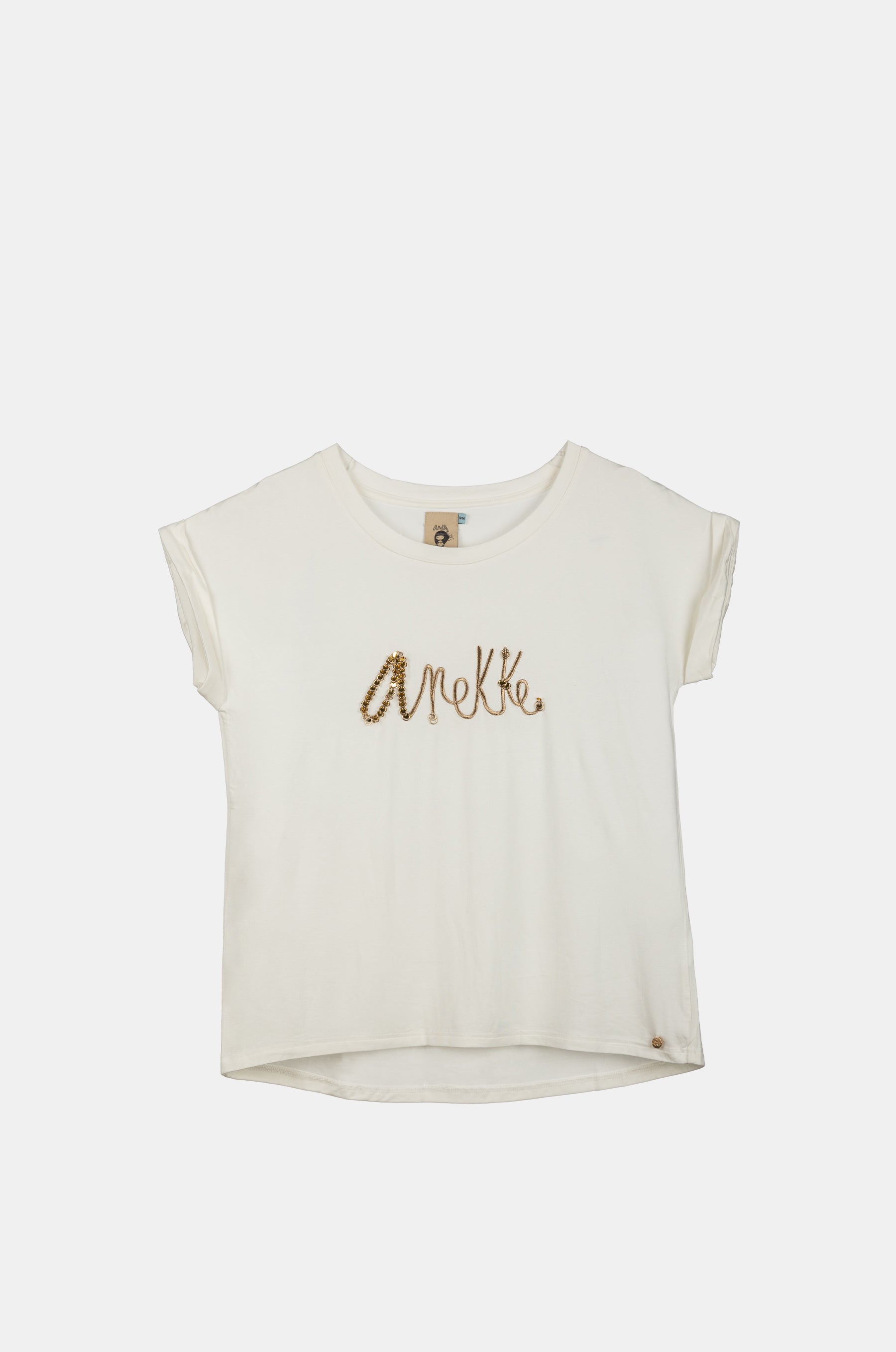 White short-sleeve T-shirt with logo