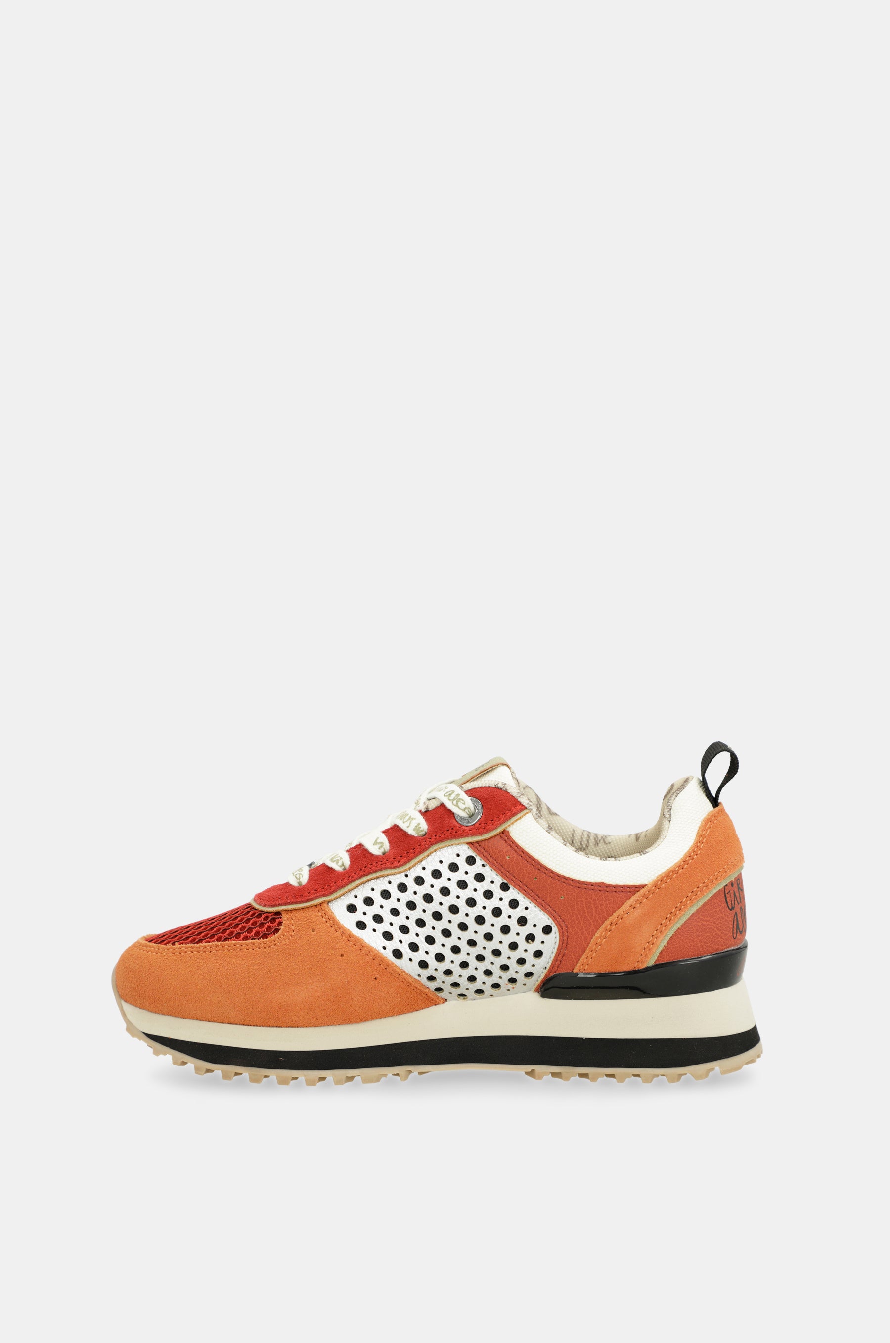 Red platform sneakers