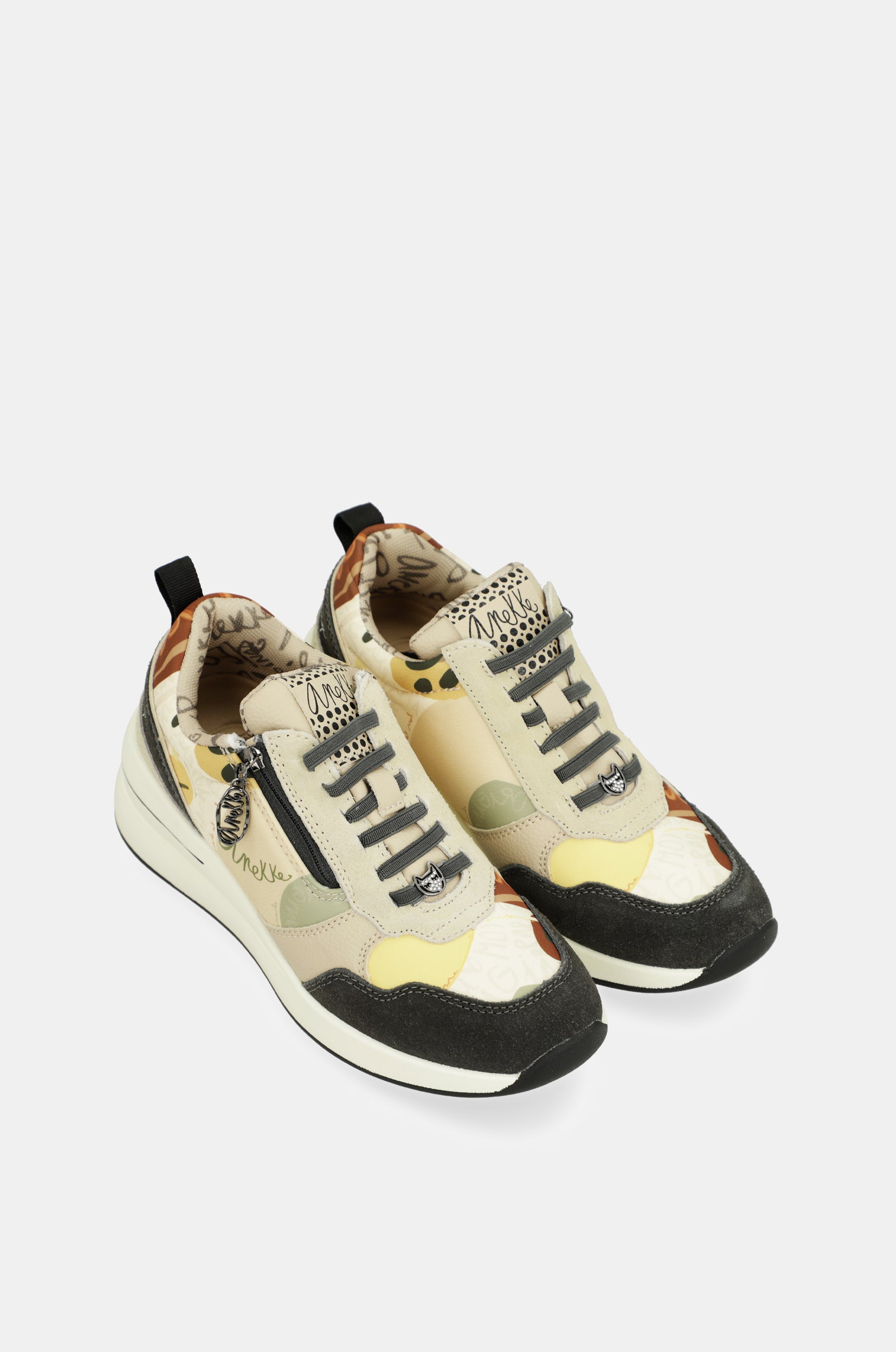 Multicolored wedge sneakers