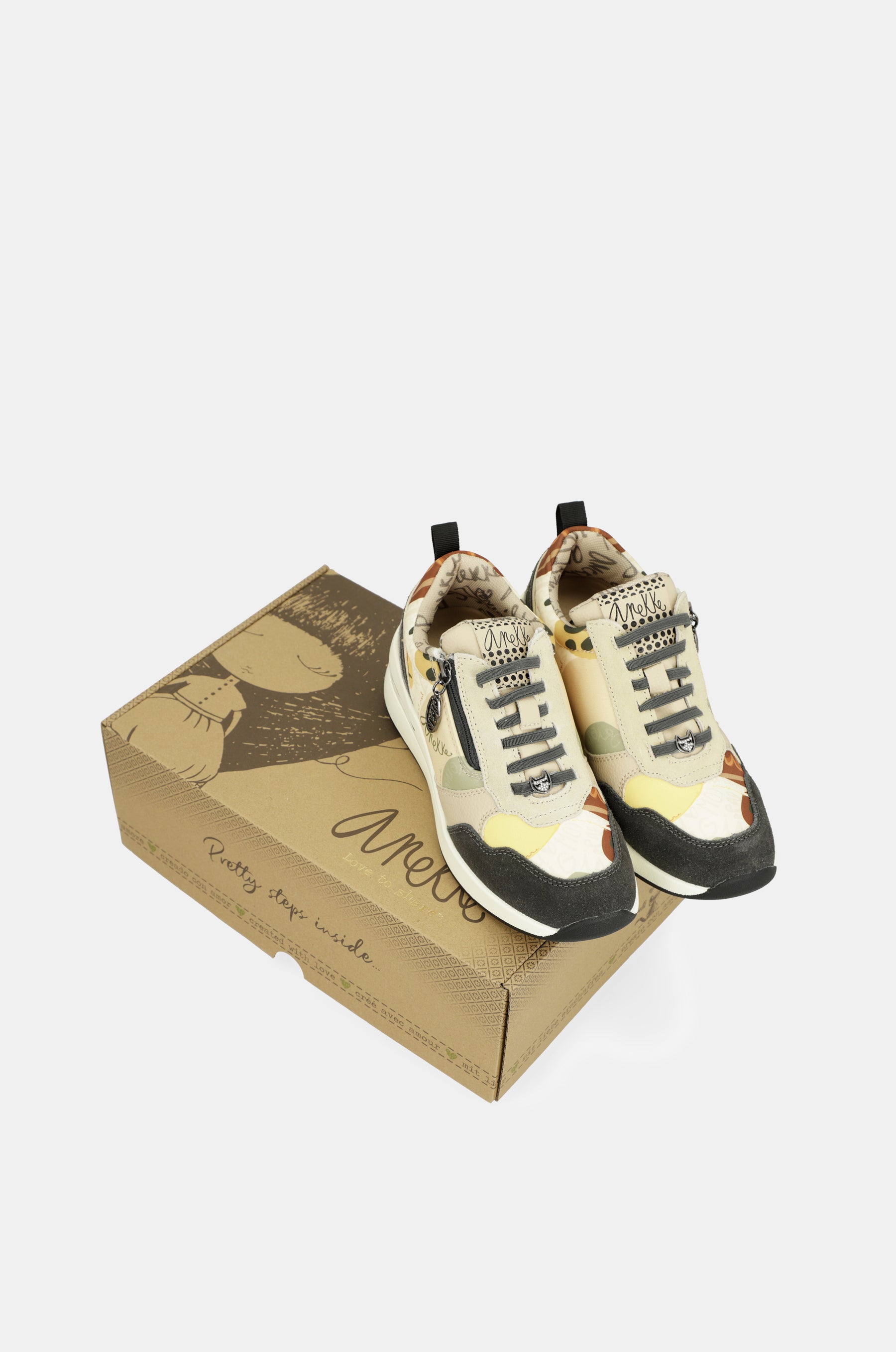 Multicolored wedge sneakers