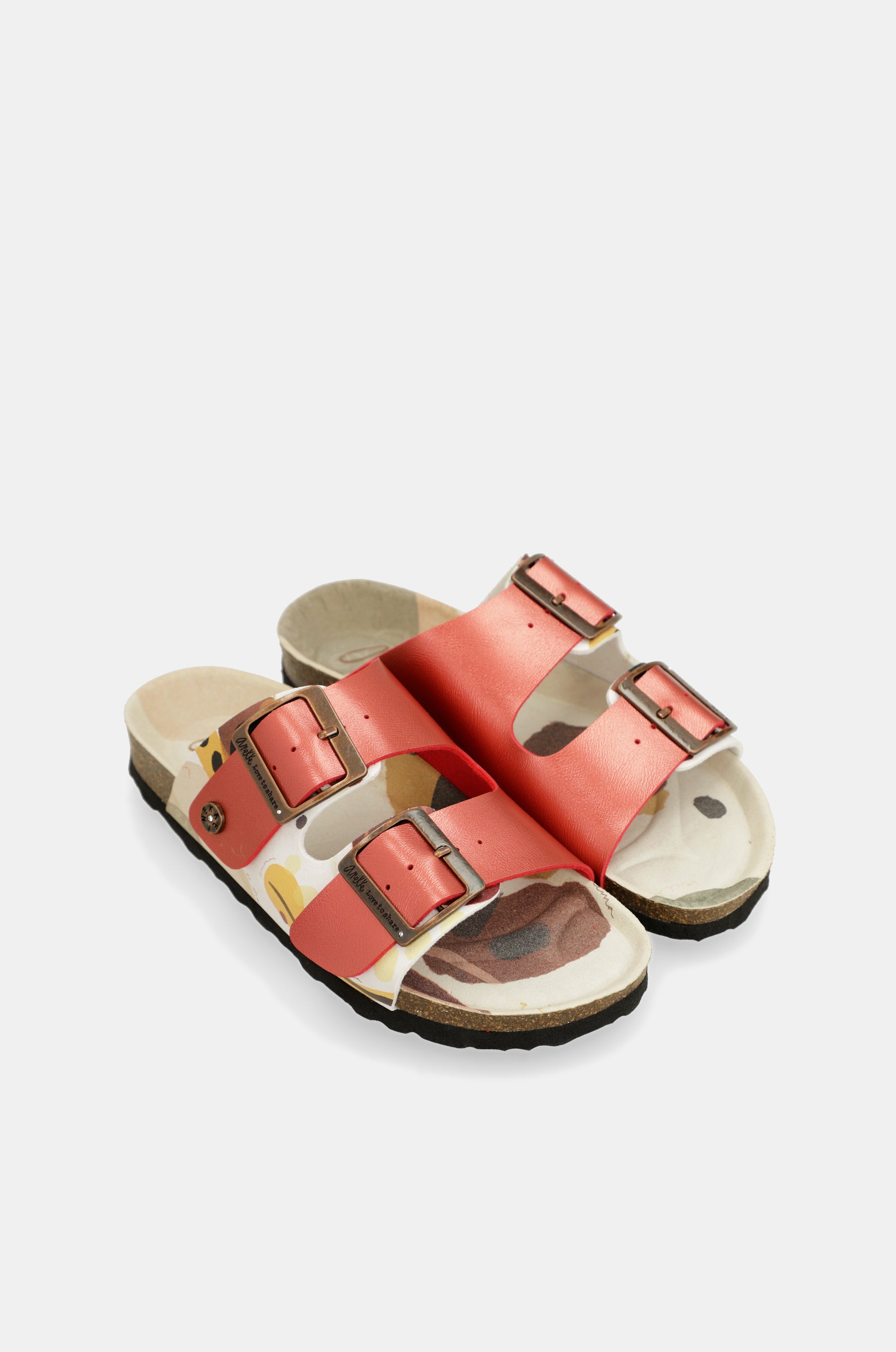 Red multicolor bio sandals