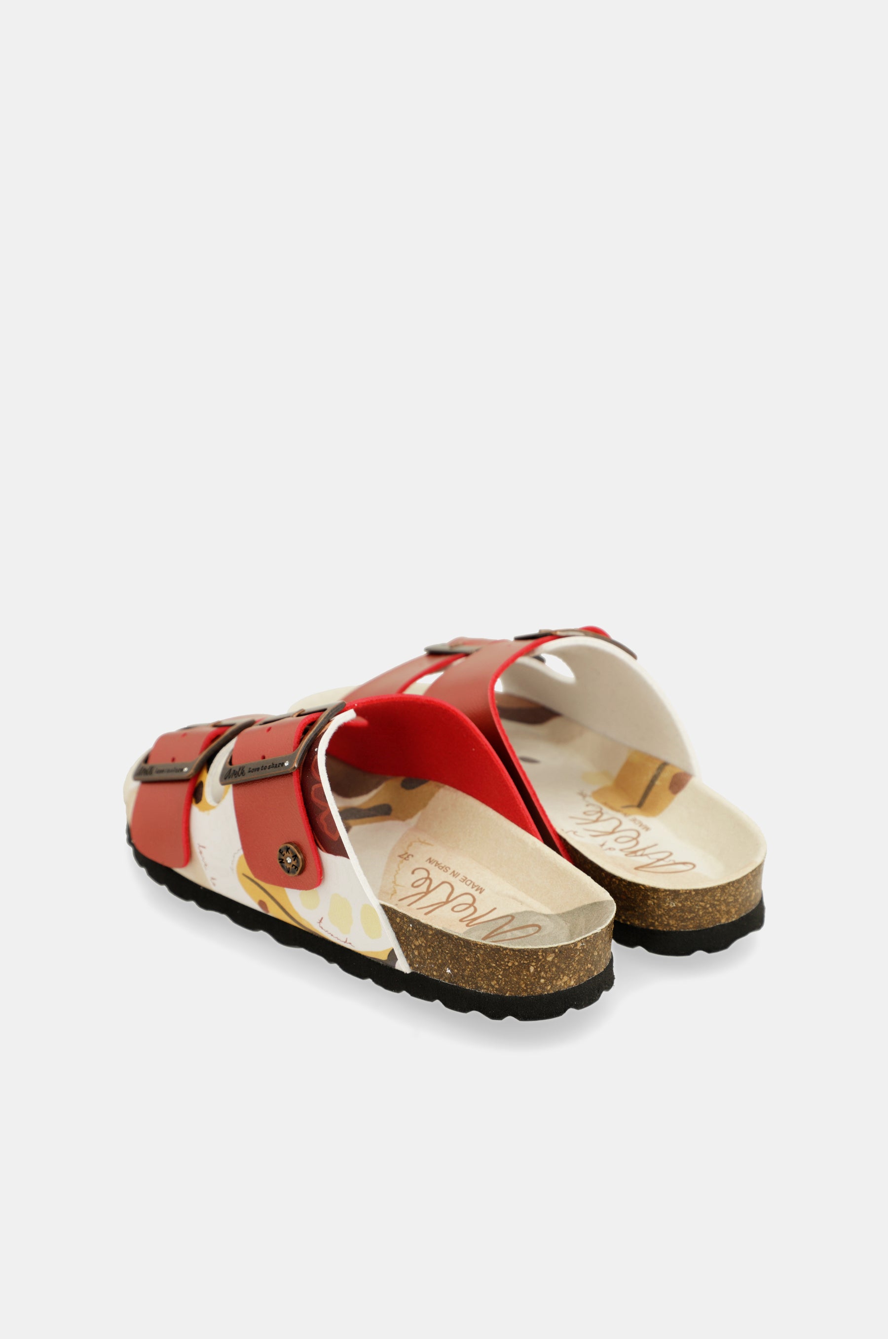 Red multicolor bio sandals