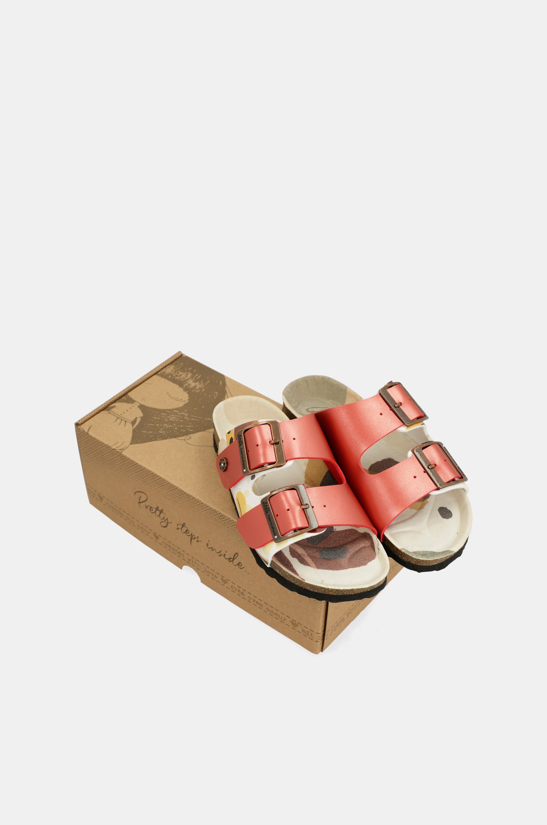 Red multicolor bio sandals