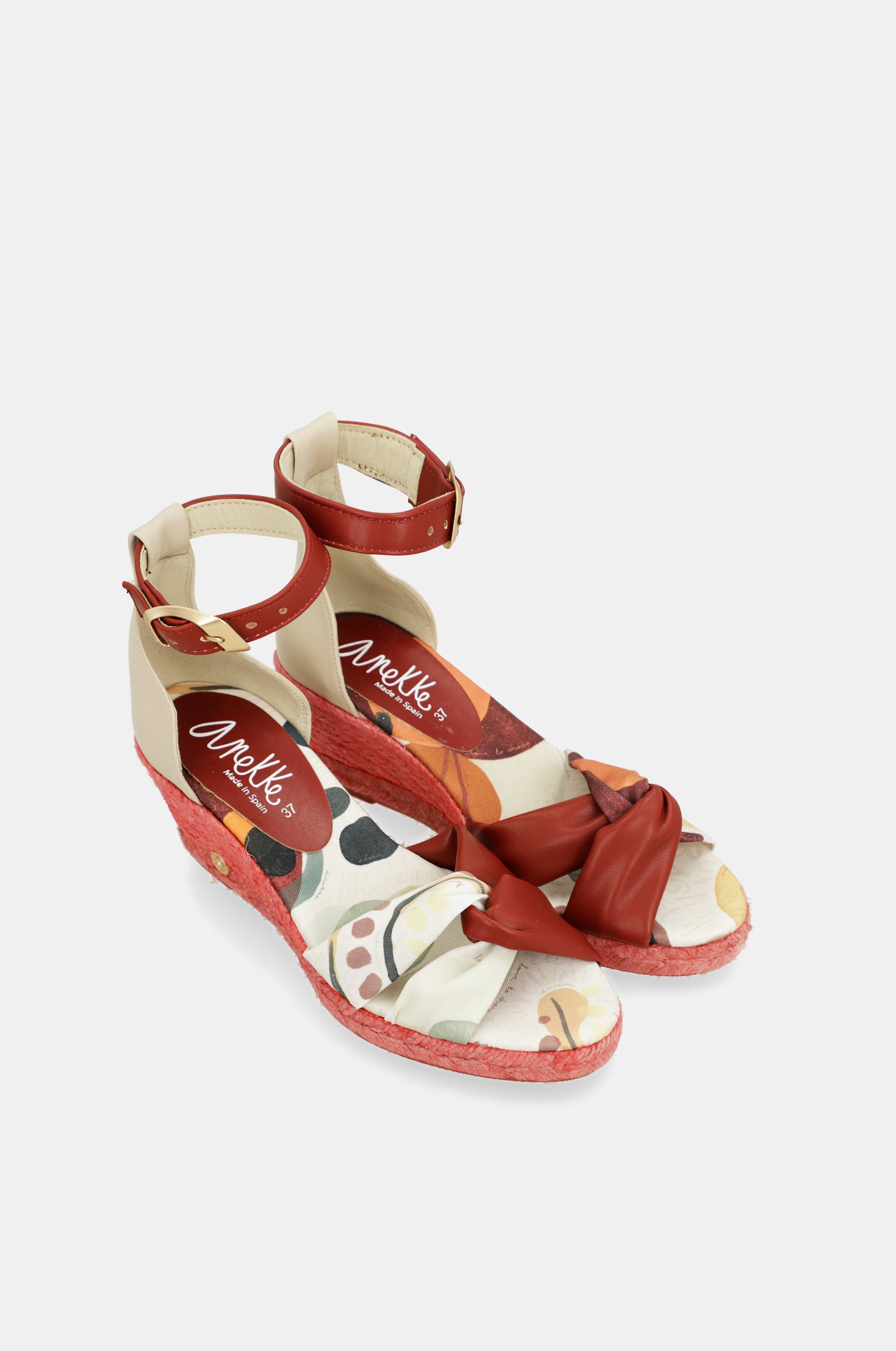 Red jute wedge sandals Alma