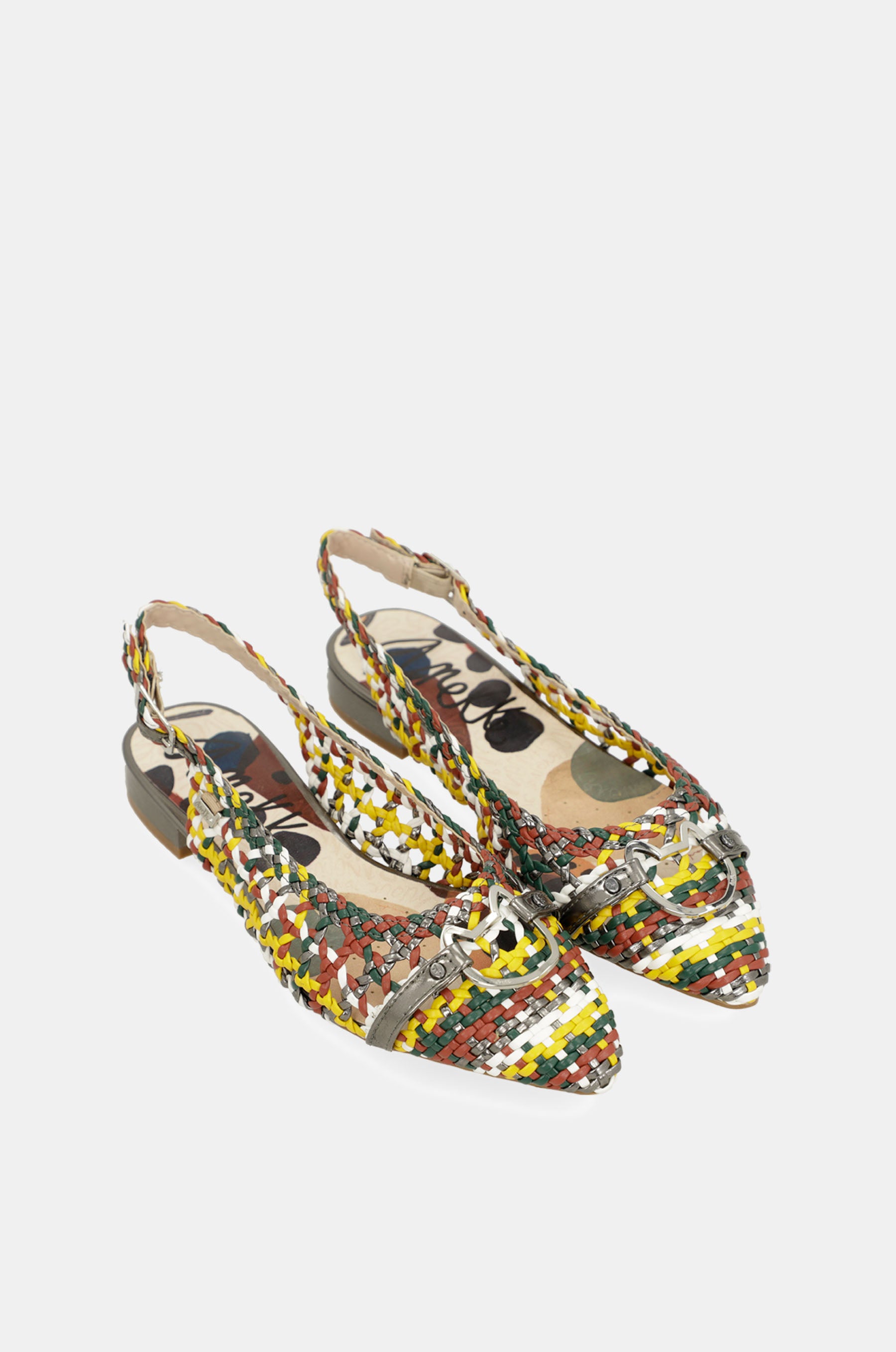 Multicolor slingback ballet flats