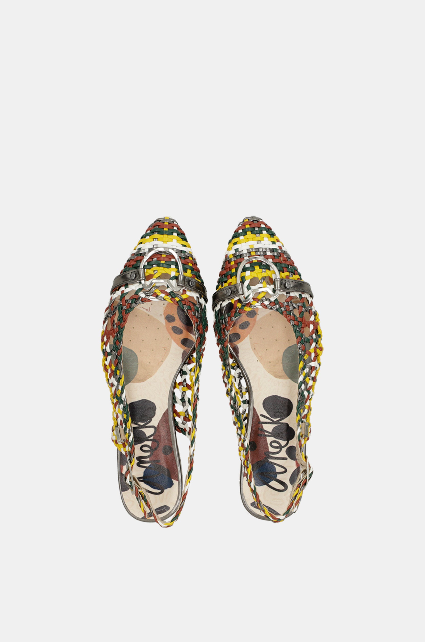 Multicolor slingback ballet flats