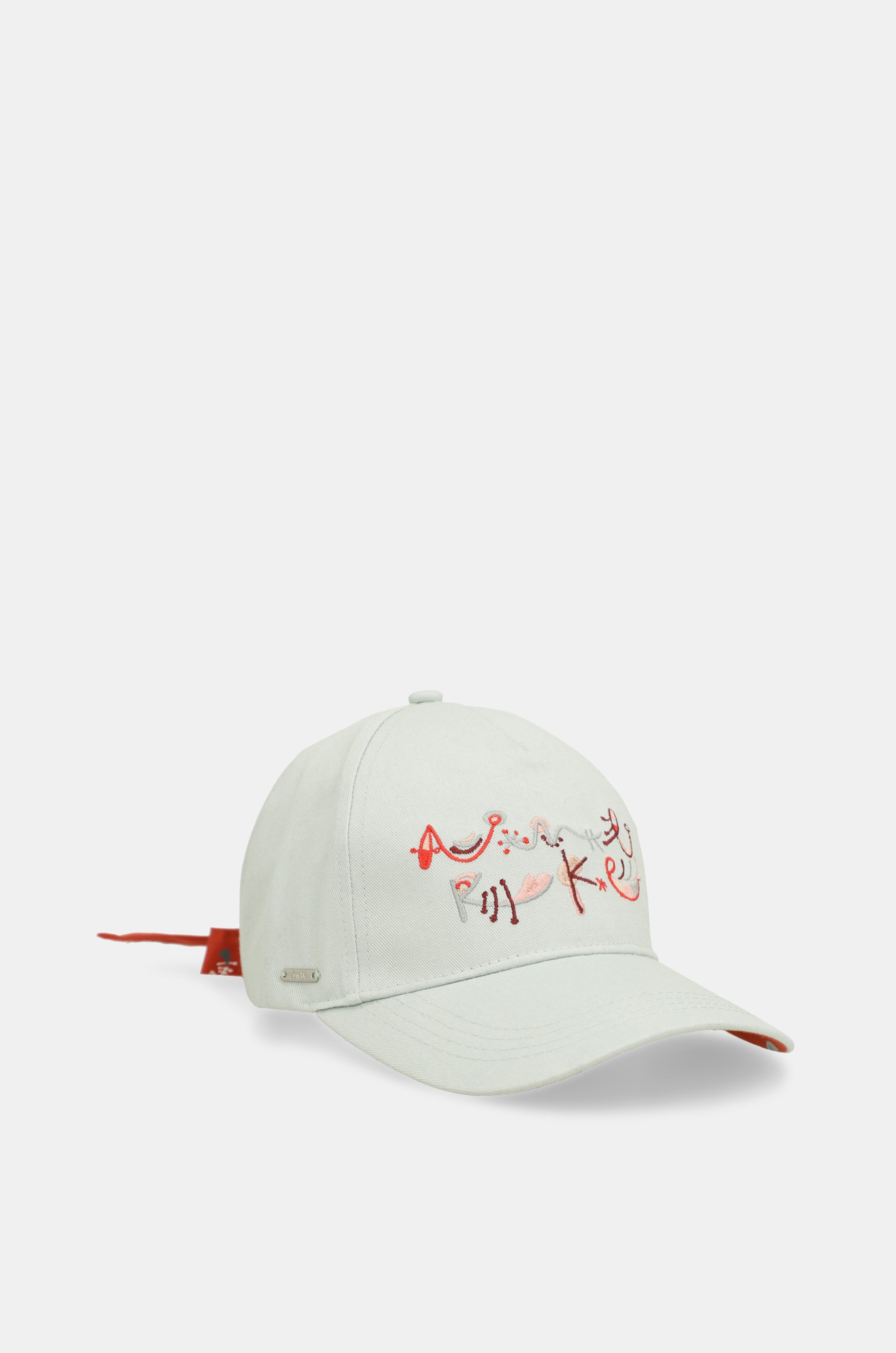 Green cap with red bow