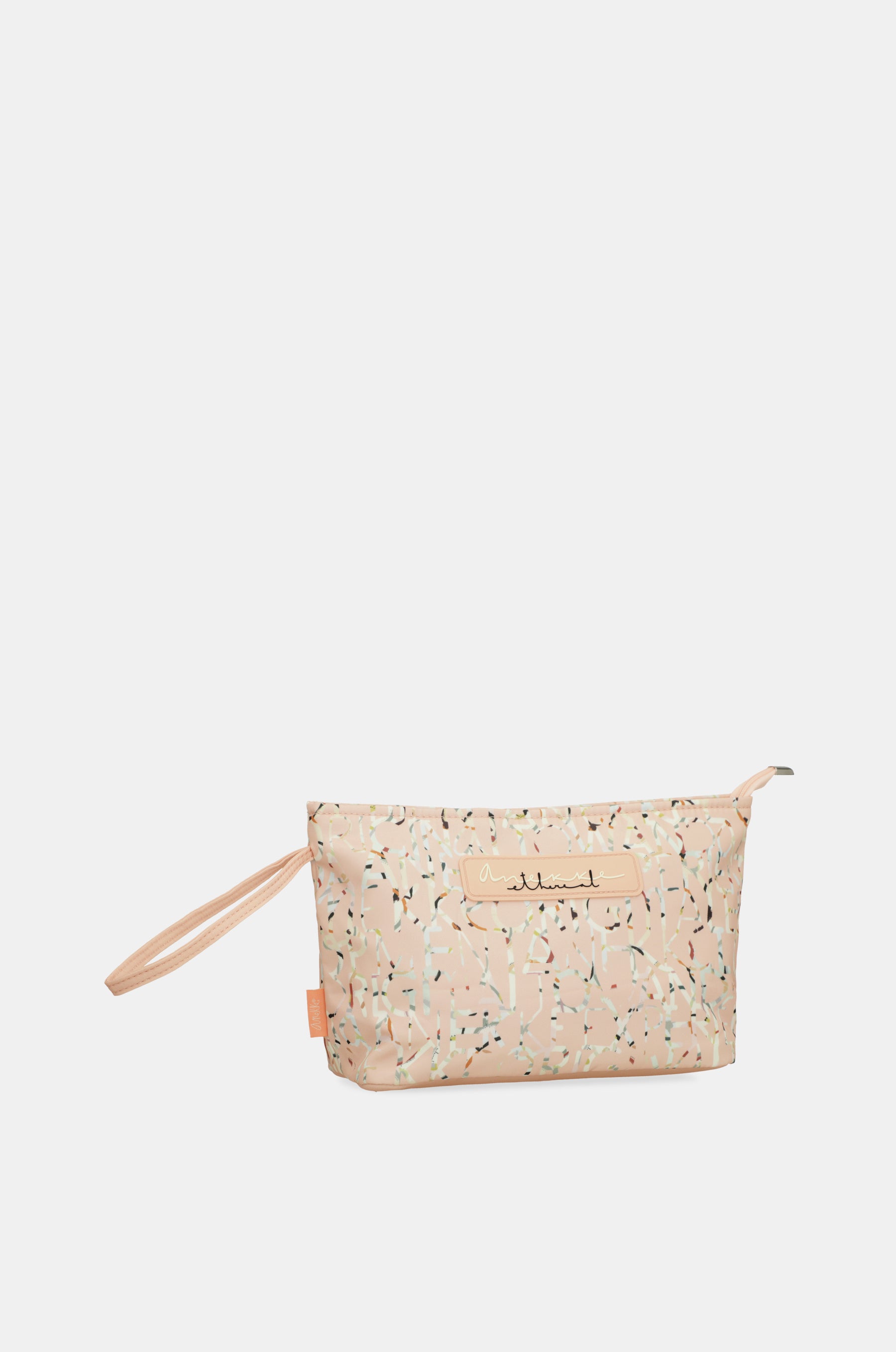 Large pink printed beach bag