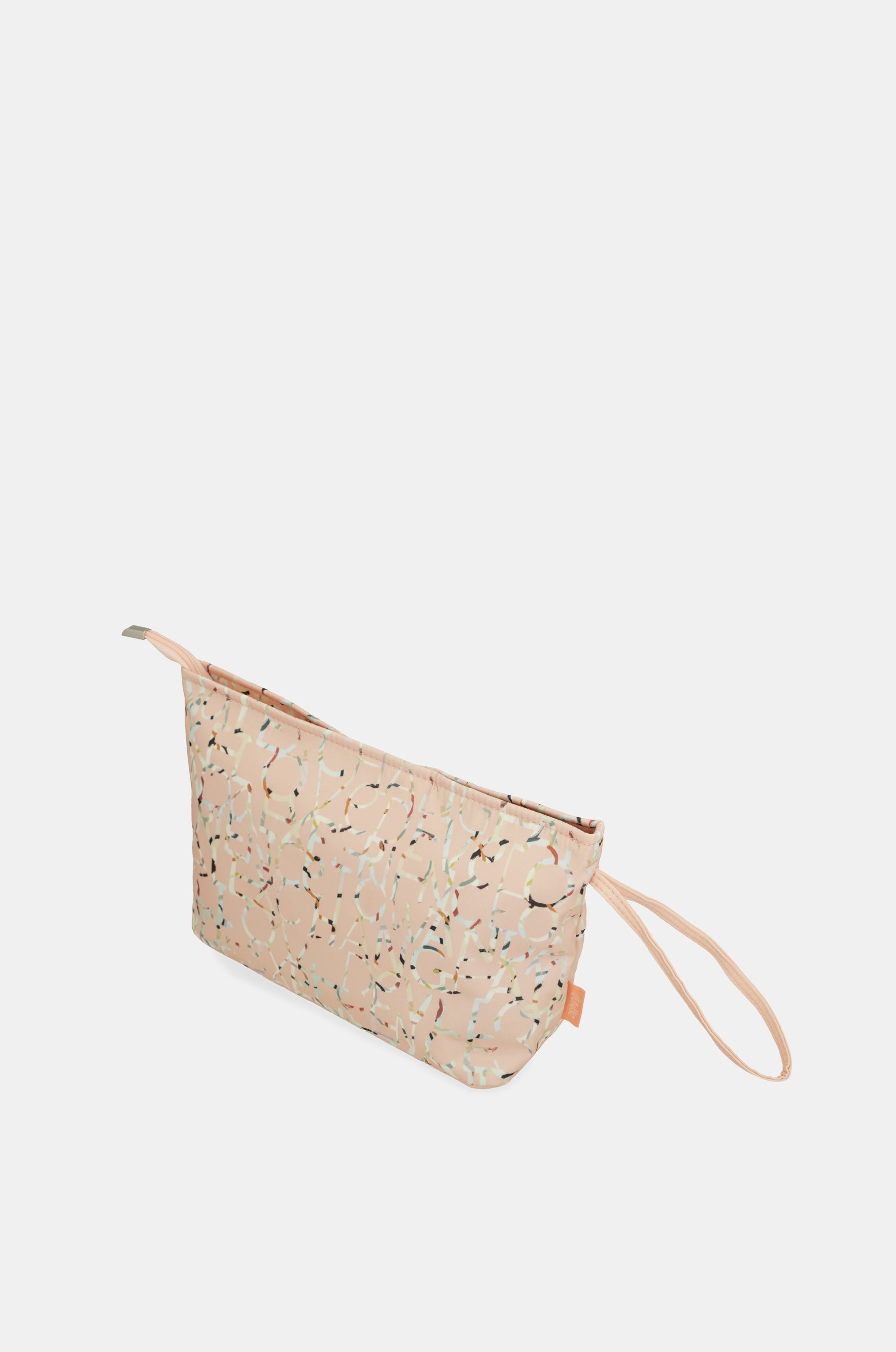Large pink printed beach bag