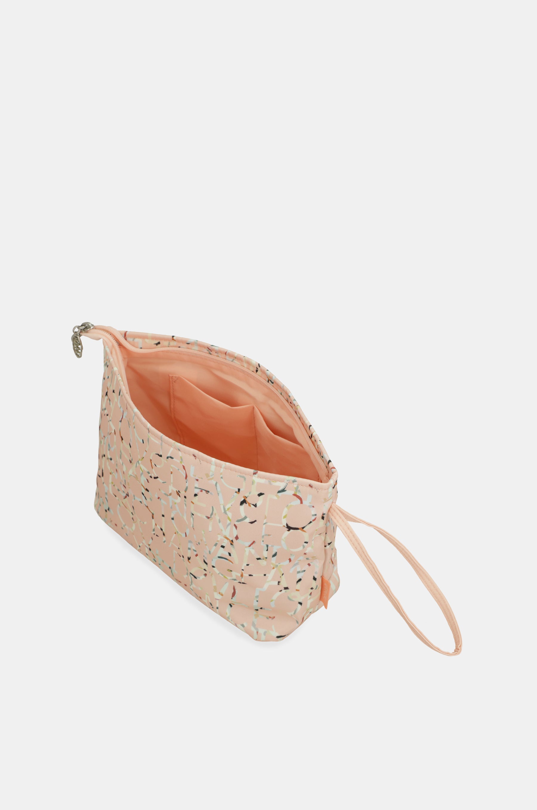 Large pink printed beach bag