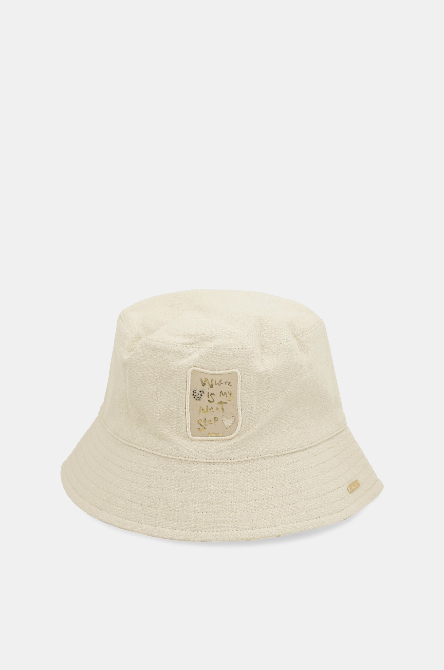 Reversible beige bucket hat