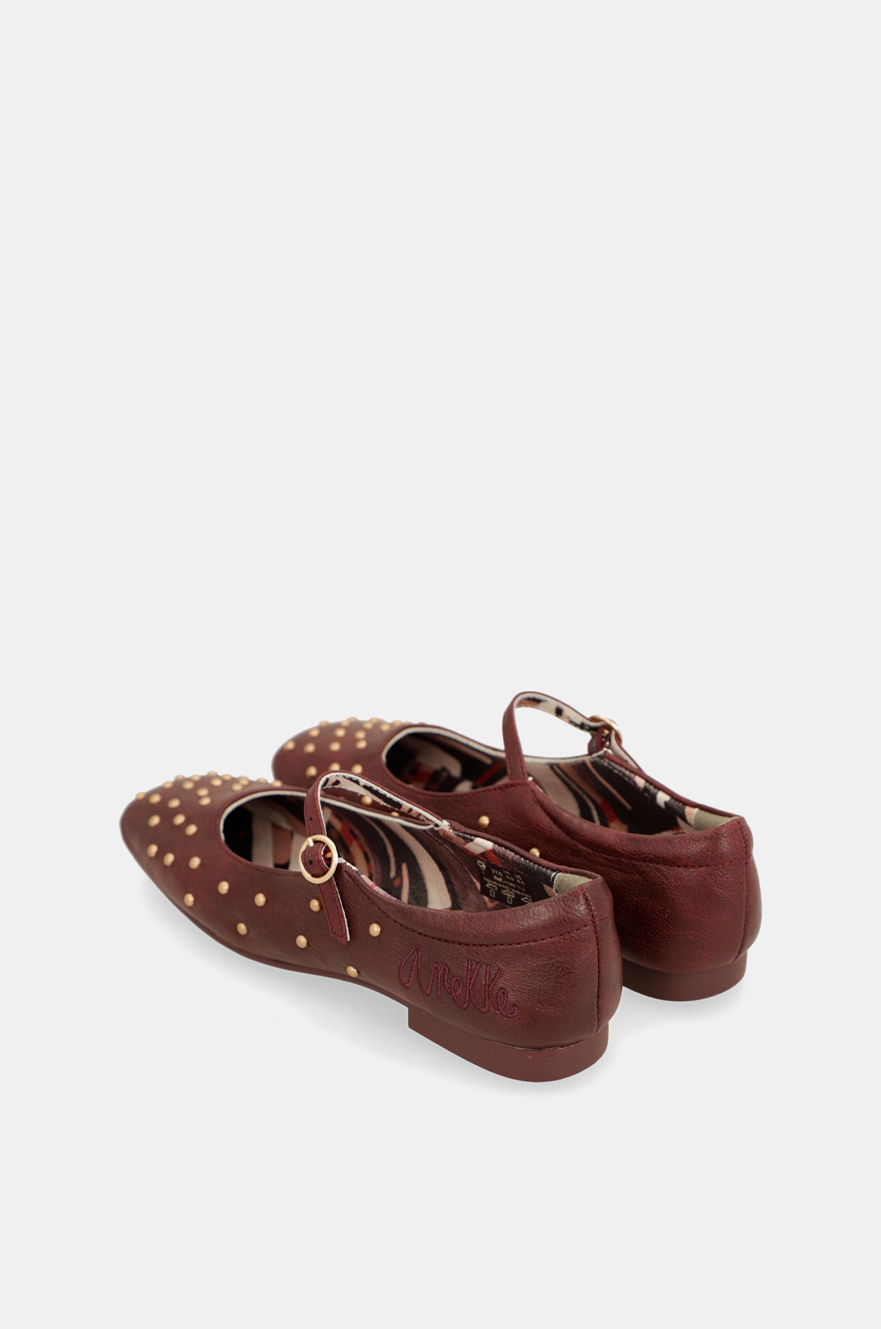 Burgundy studded ballerinas