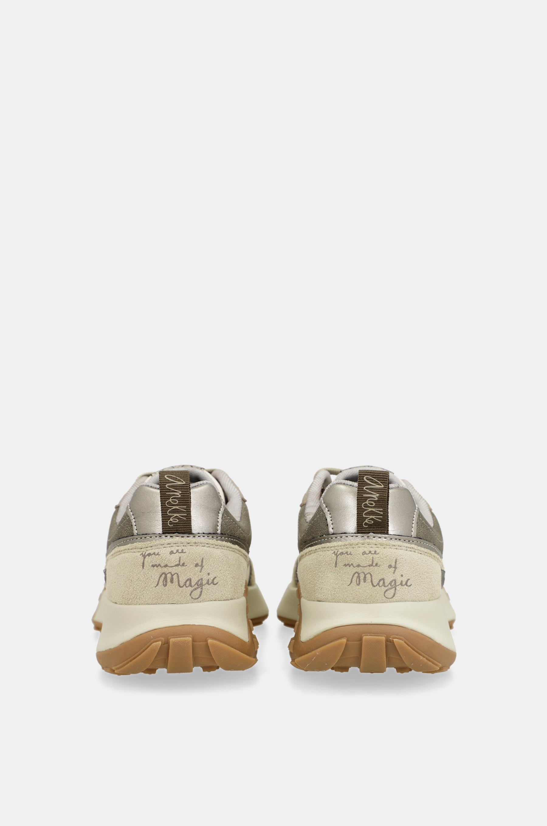 Beige printed sneakers